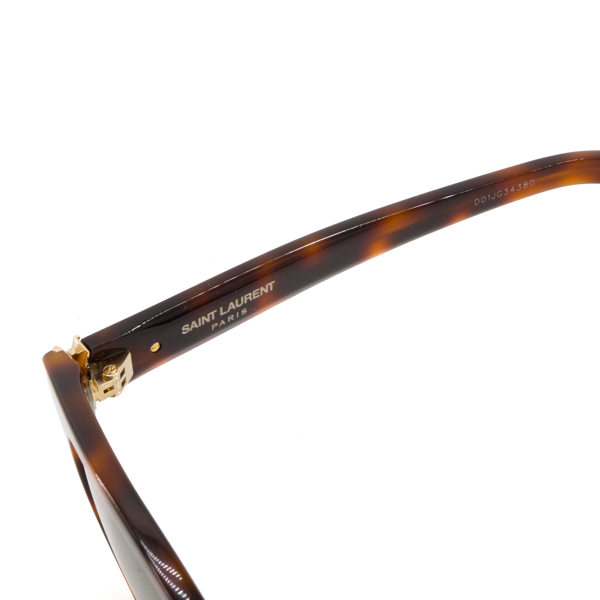 SAINT LAURENT - Lunettes de soleil Saint Laurent en acétate et écailles marron