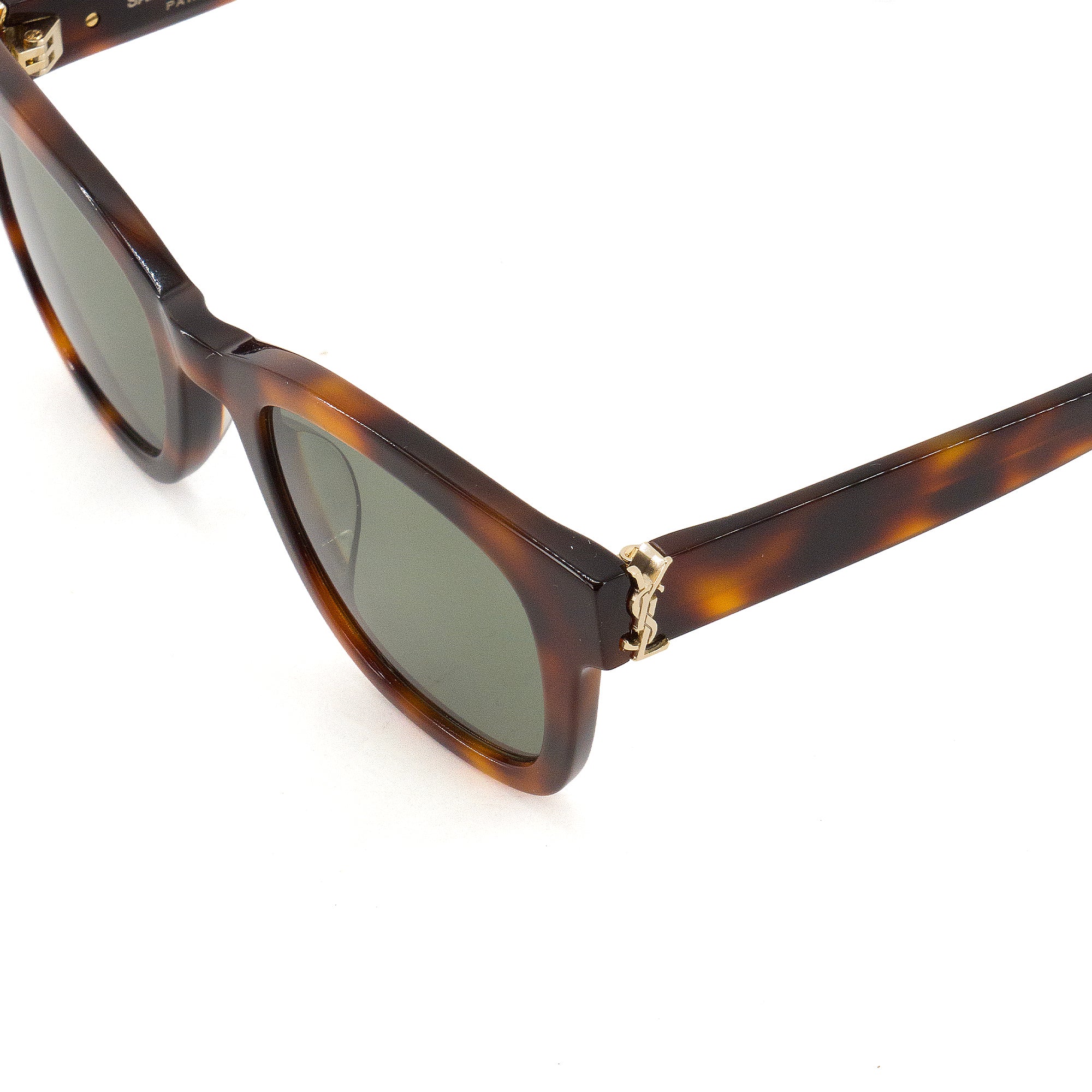 SAINT LAURENT - Lunettes de soleil Saint Laurent en acétate et écailles marron