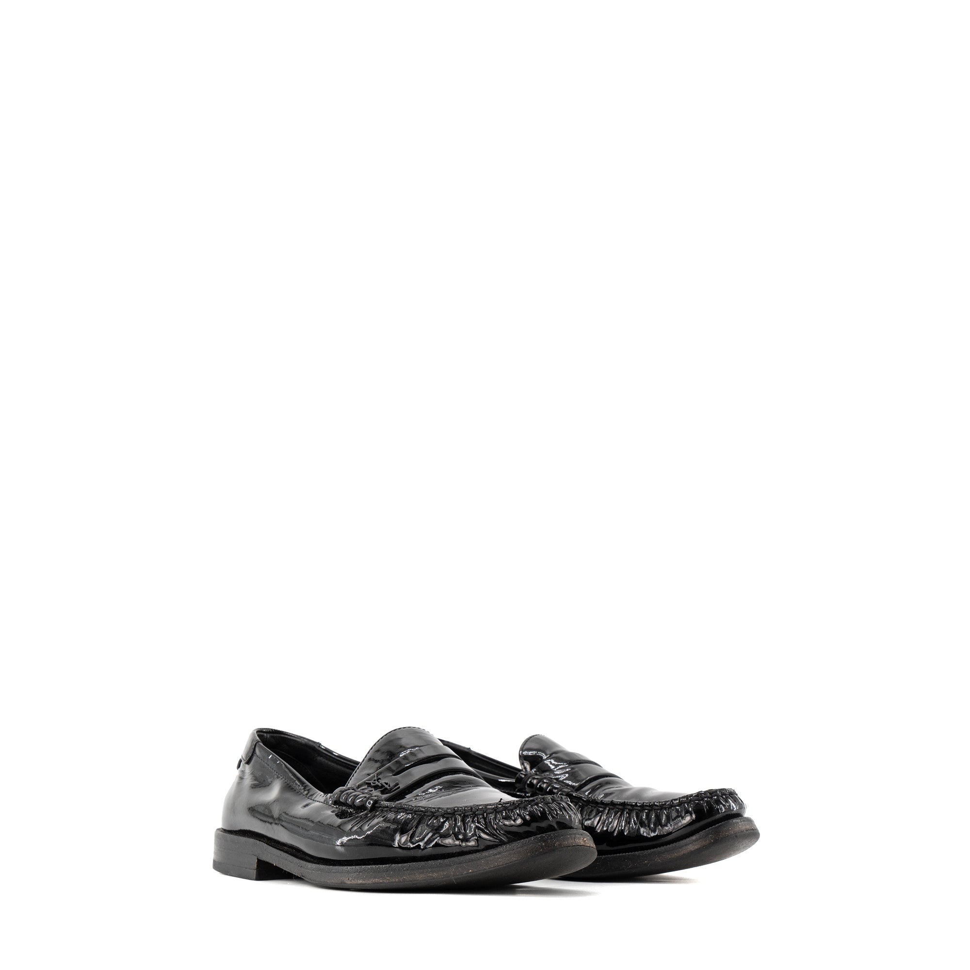 SAINT LAURENT - Mocassins Le Loafer Saint Laurent en cuir verni noir (T38,5)