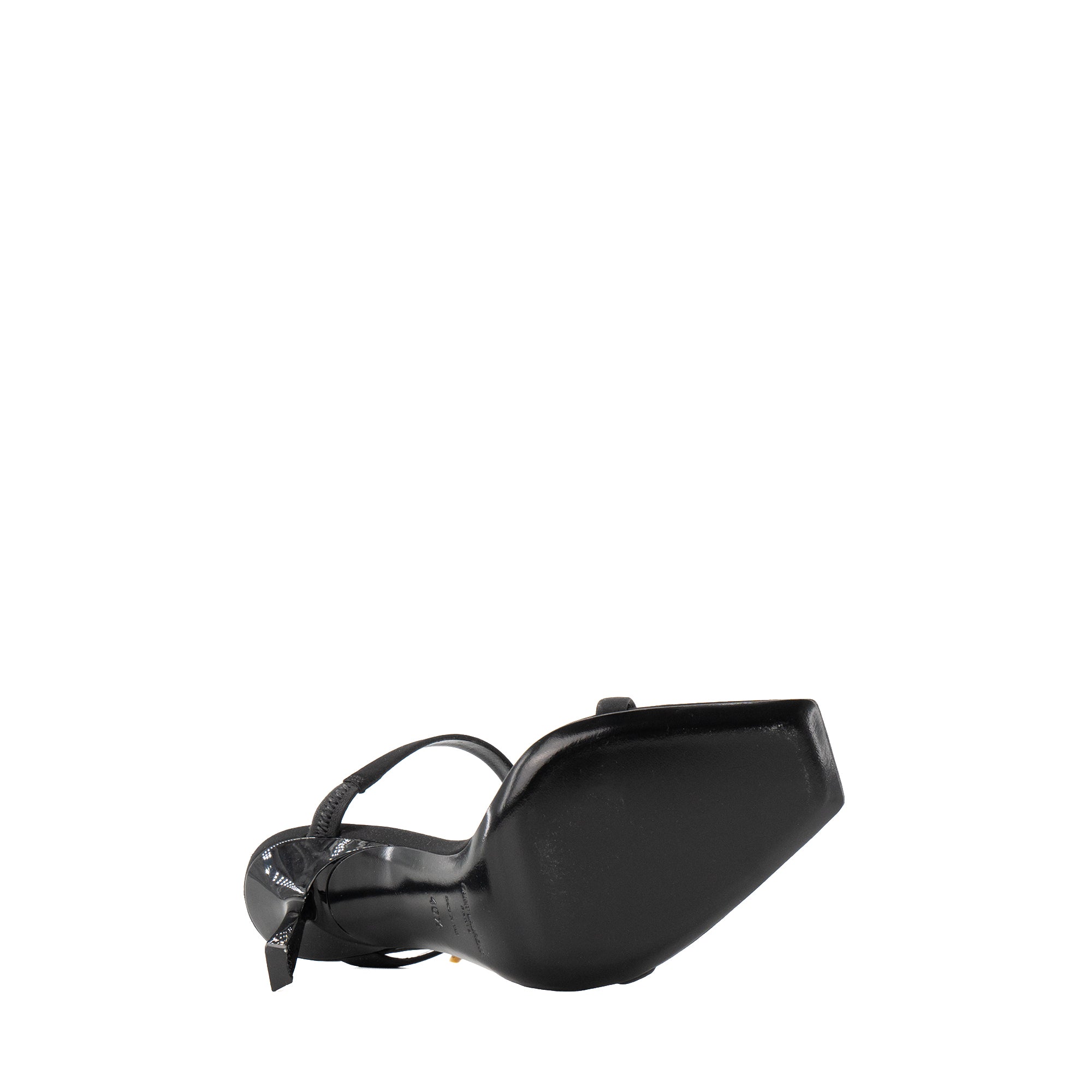 SAINT LAURENT - Mules à talons Oud Saint Laurent en satin noir (T40,5)