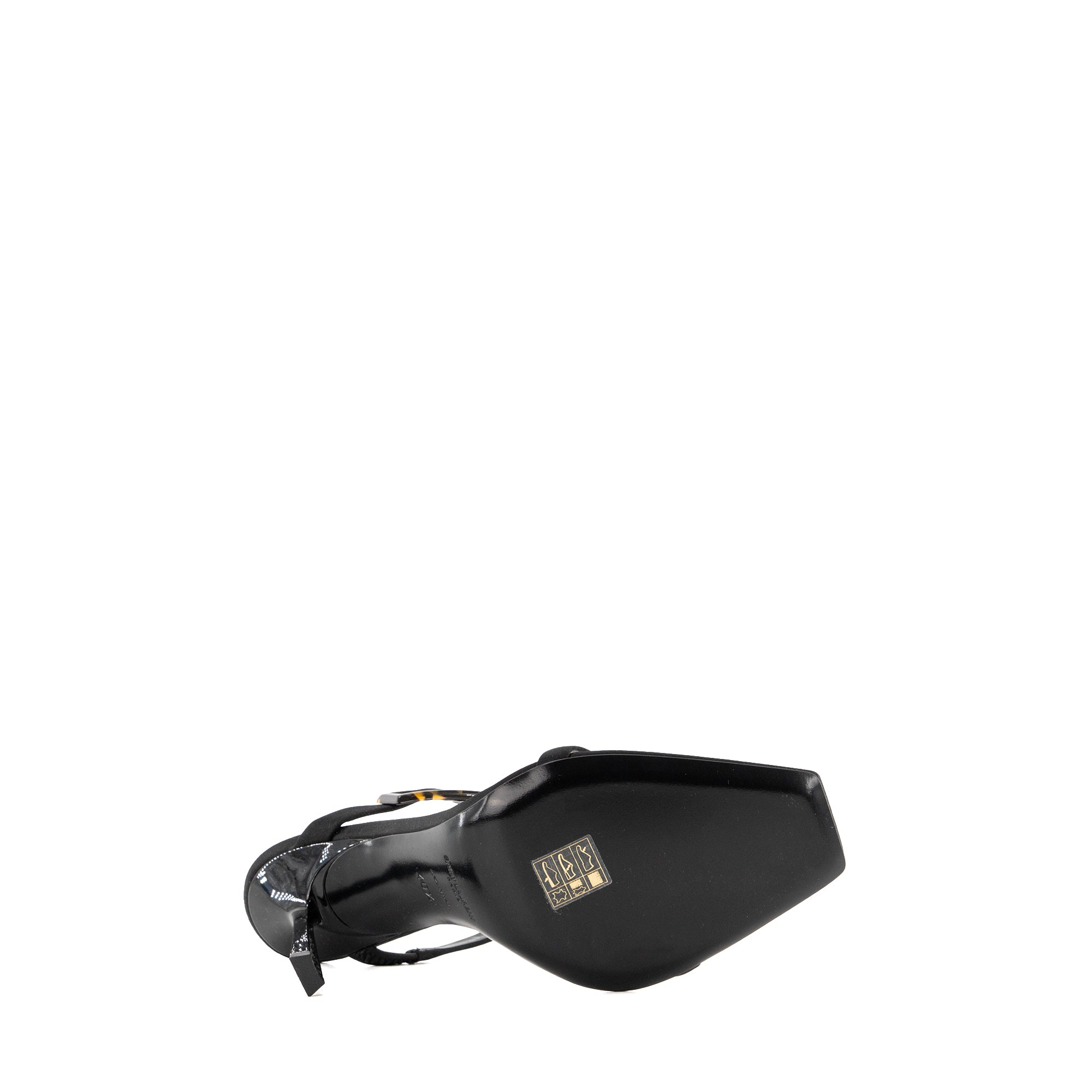 SAINT LAURENT - Mules à talons Oud Saint Laurent en satin noir (T40,5)