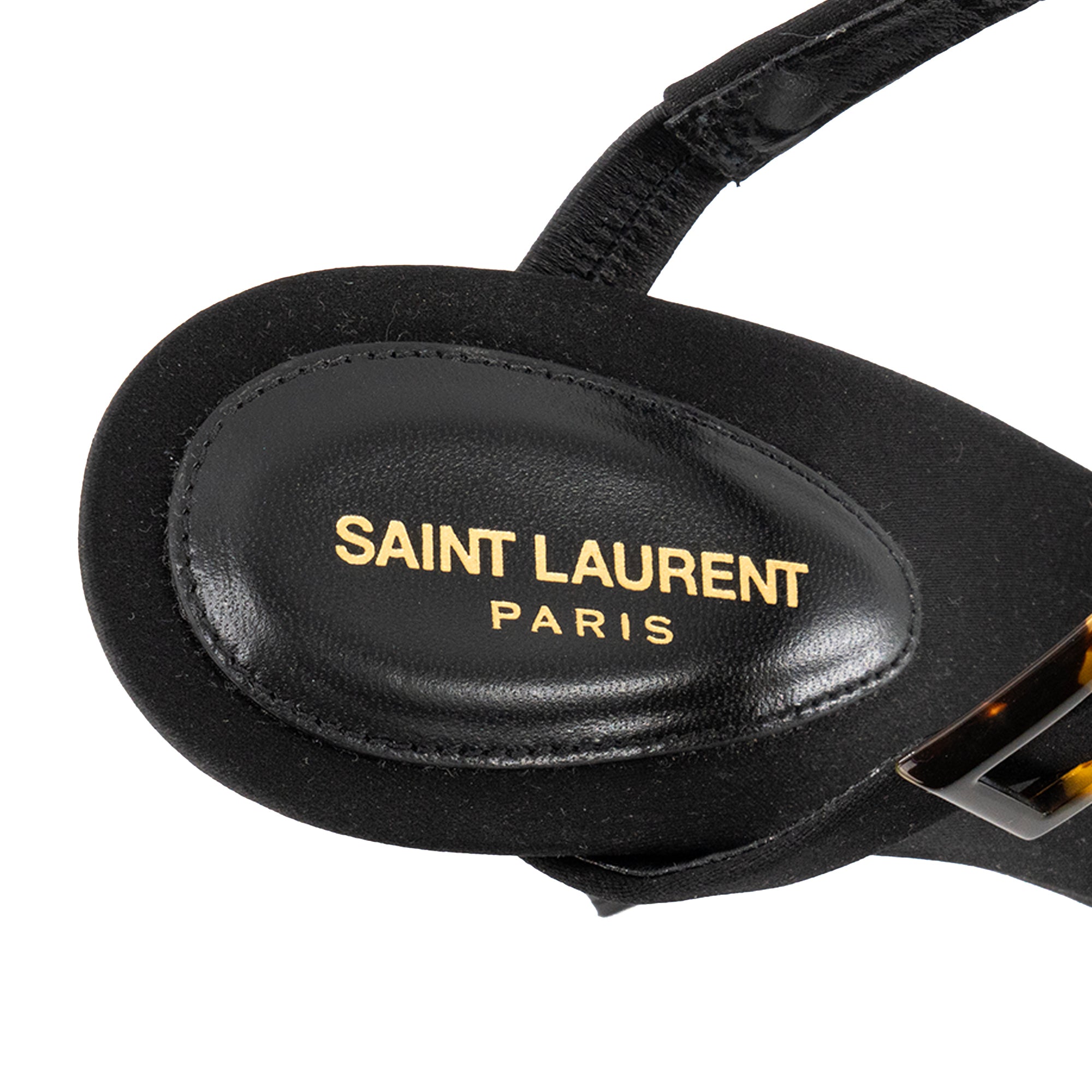 SAINT LAURENT - Mules à talons Oud Saint Laurent en satin noir (T40,5)