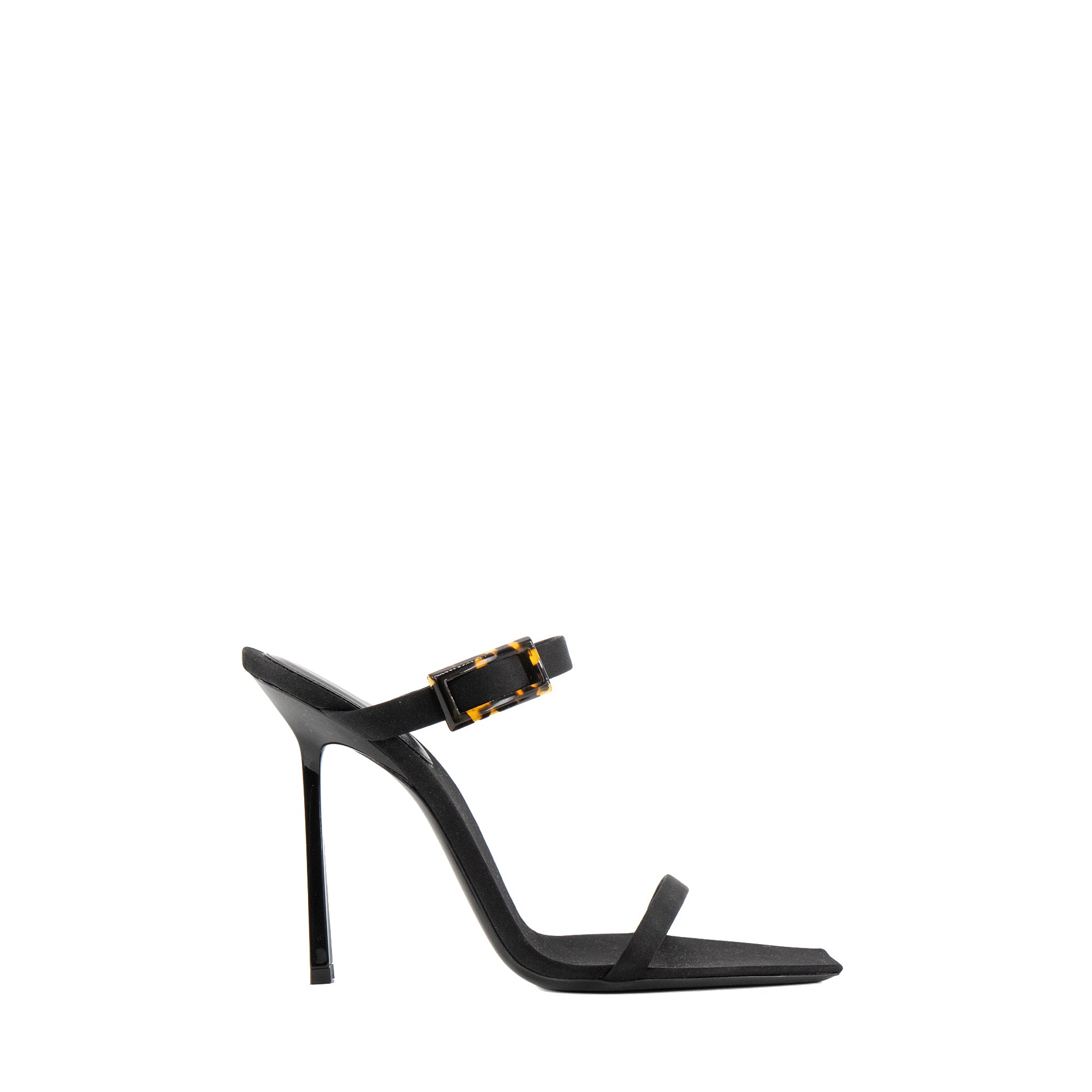 SAINT LAURENT - Mules à talons Oud Saint Laurent en satin noir (T40,5)