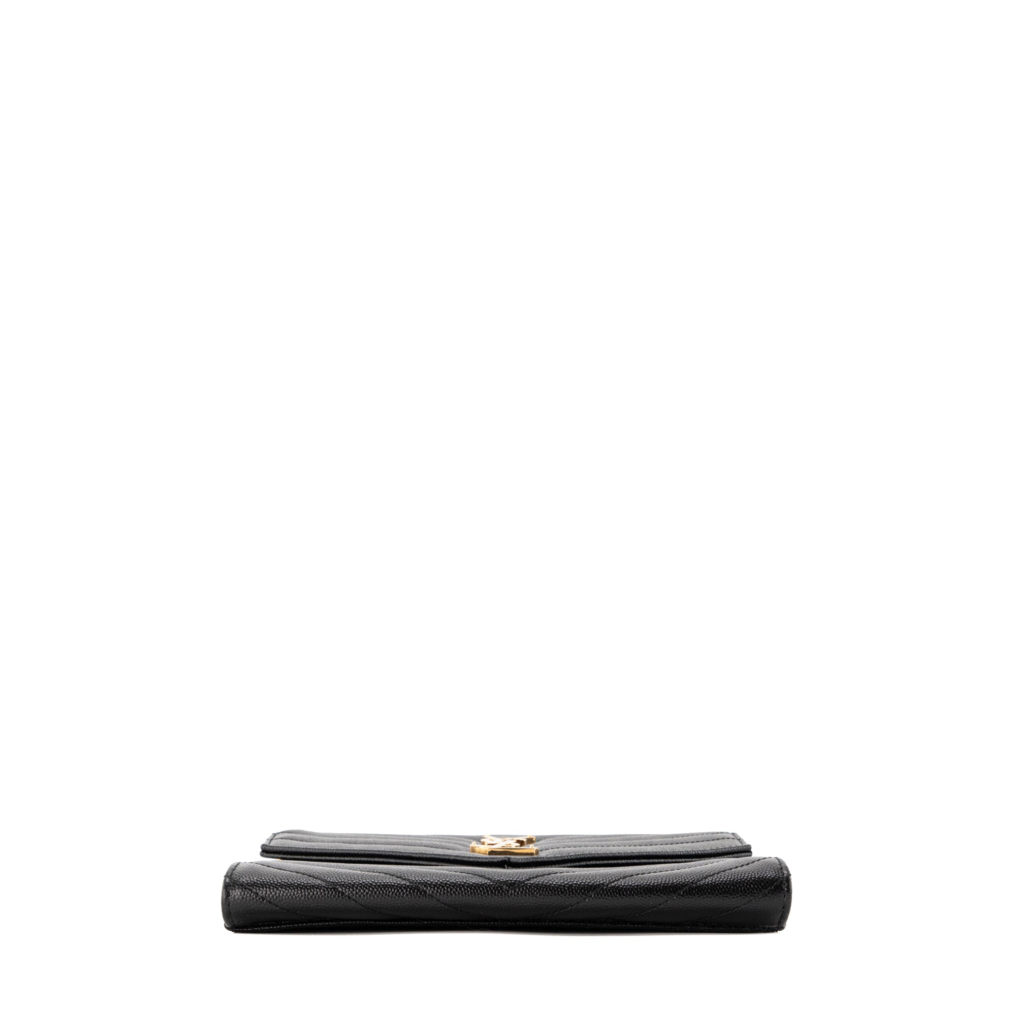 SAINT LAURENT - Pochette Cassandre Saint Laurent en cuir grainé noir