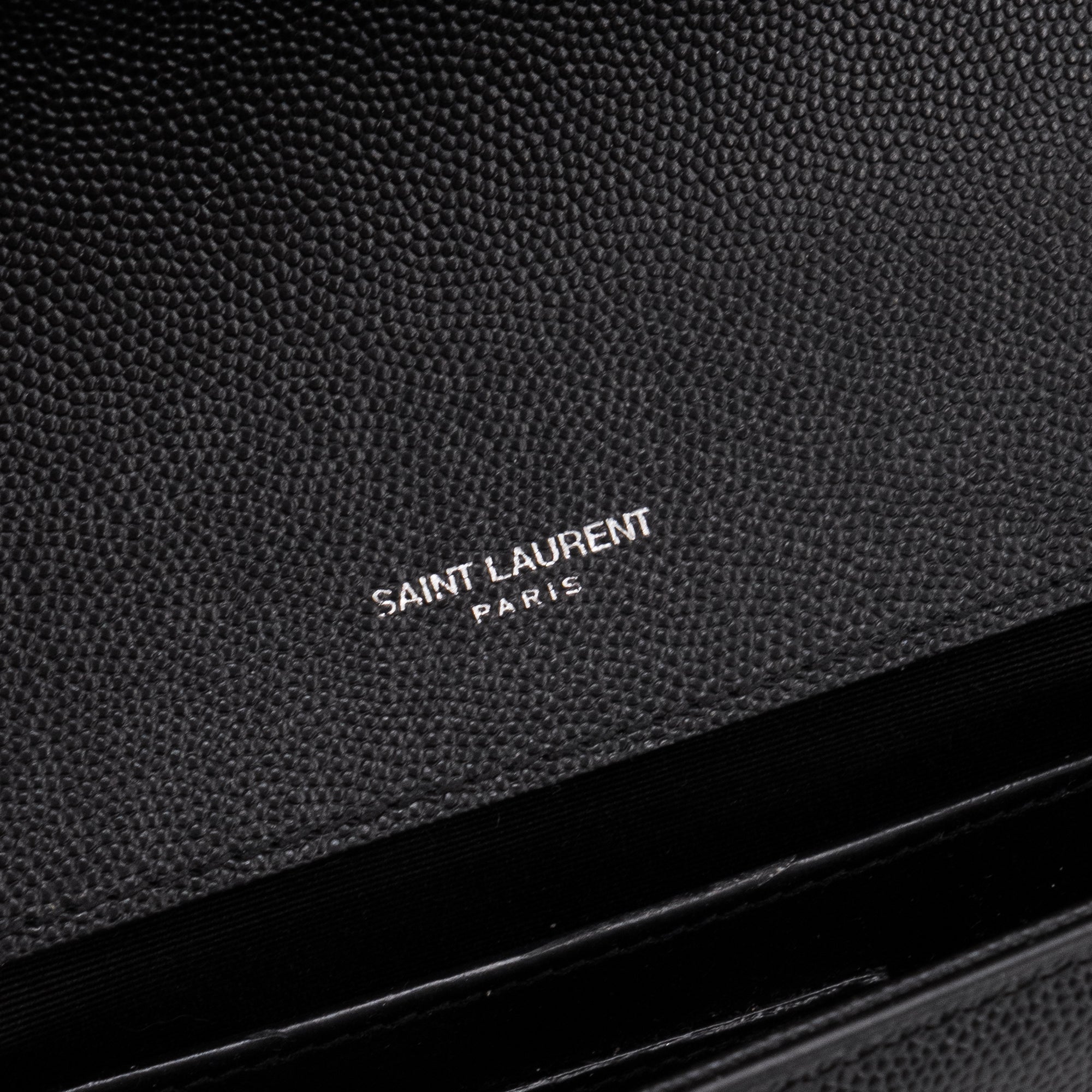SAINT LAURENT - Pochette Kate Saint Laurent en cuir grainé noir