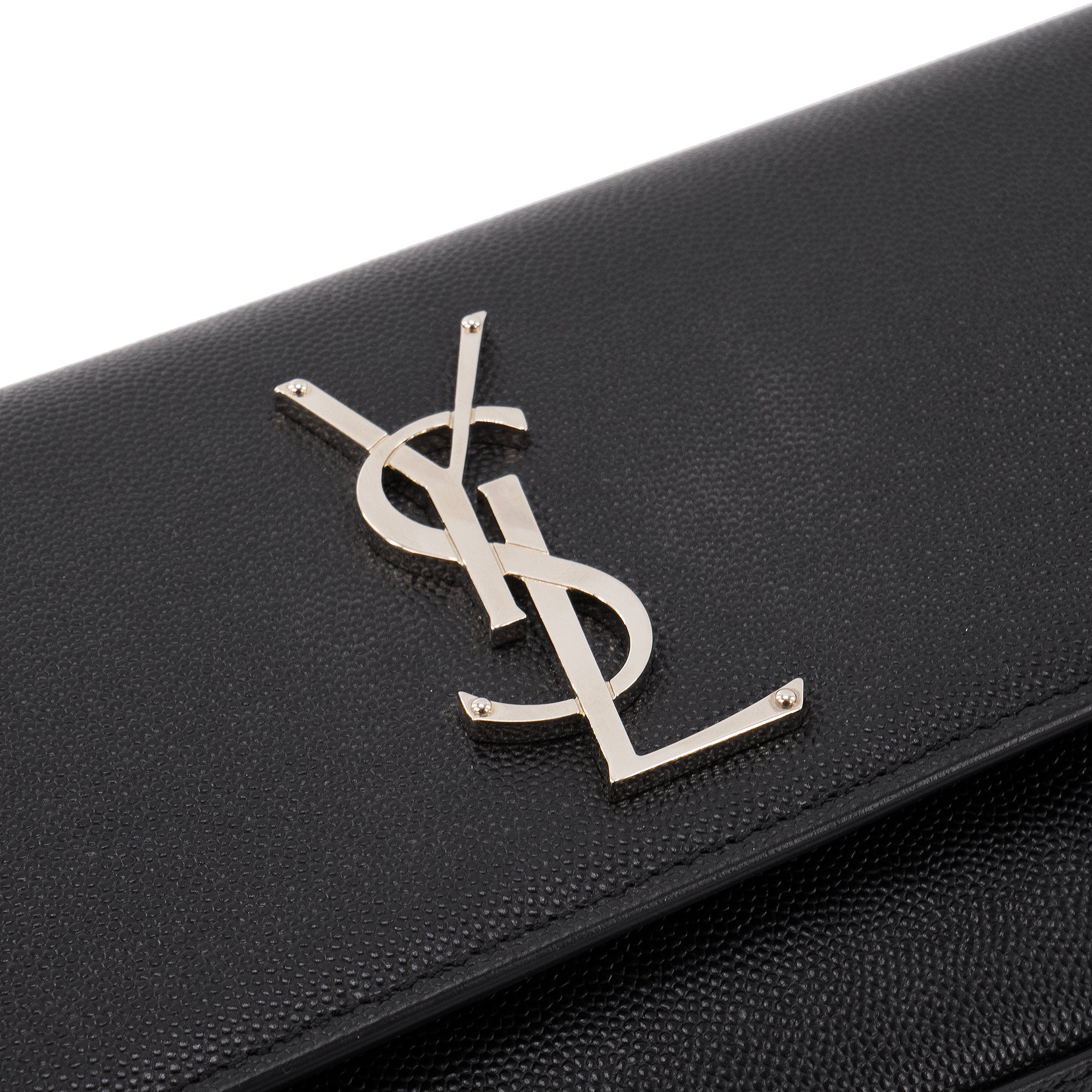 SAINT LAURENT - Pochette Kate Saint Laurent en cuir grainé noir