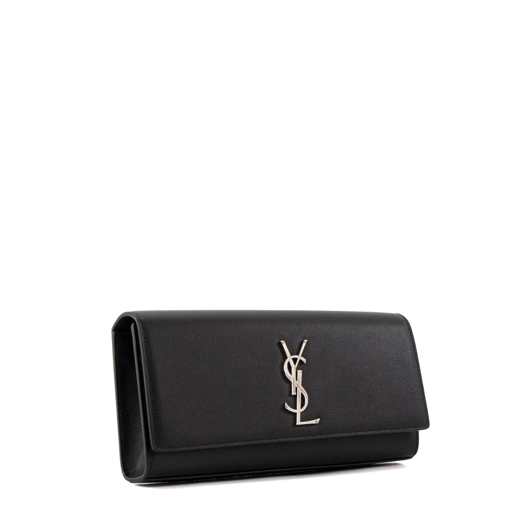 SAINT LAURENT - Pochette Kate Saint Laurent en cuir grainé noir