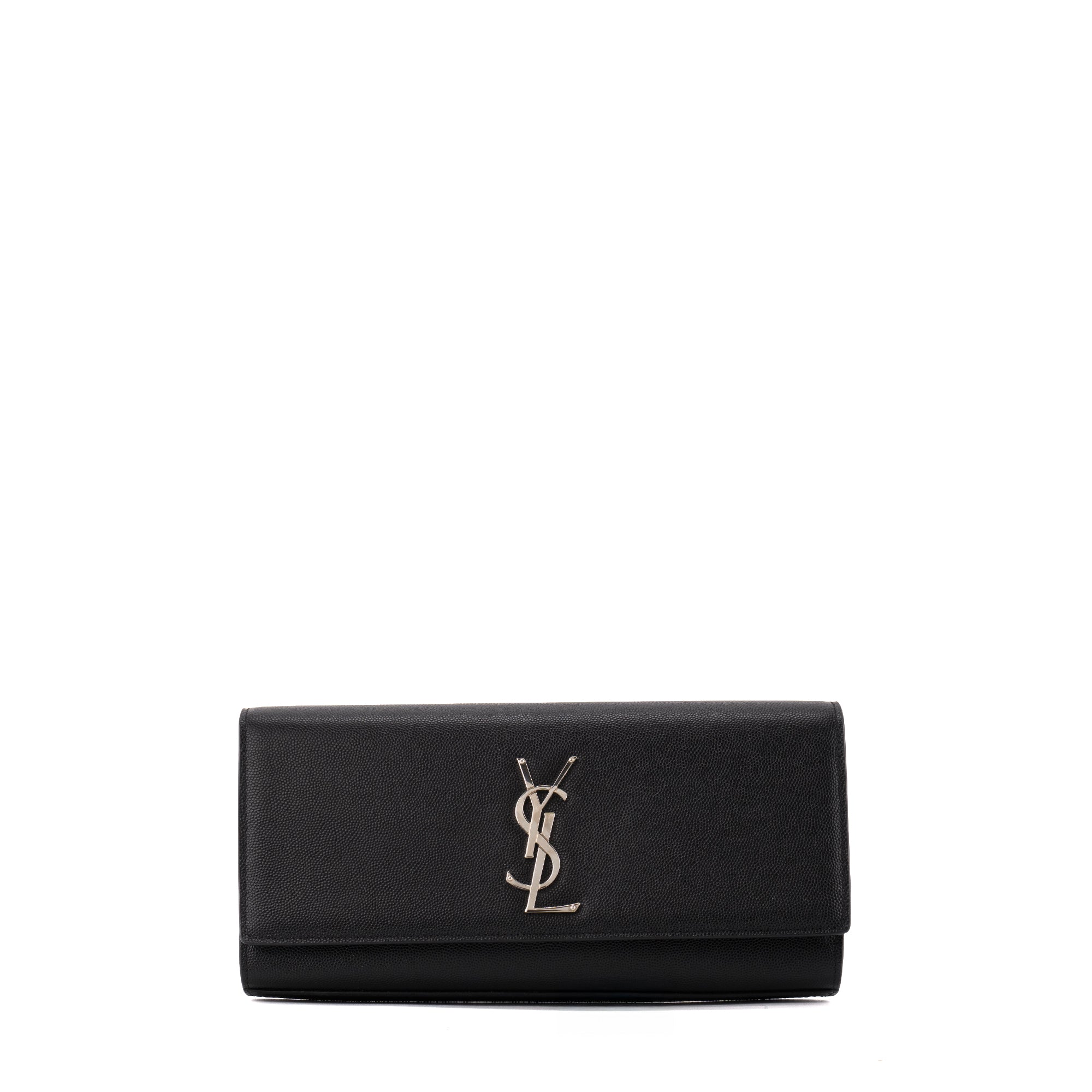 SAINT LAURENT - Pochette Kate Saint Laurent en cuir grainé noir