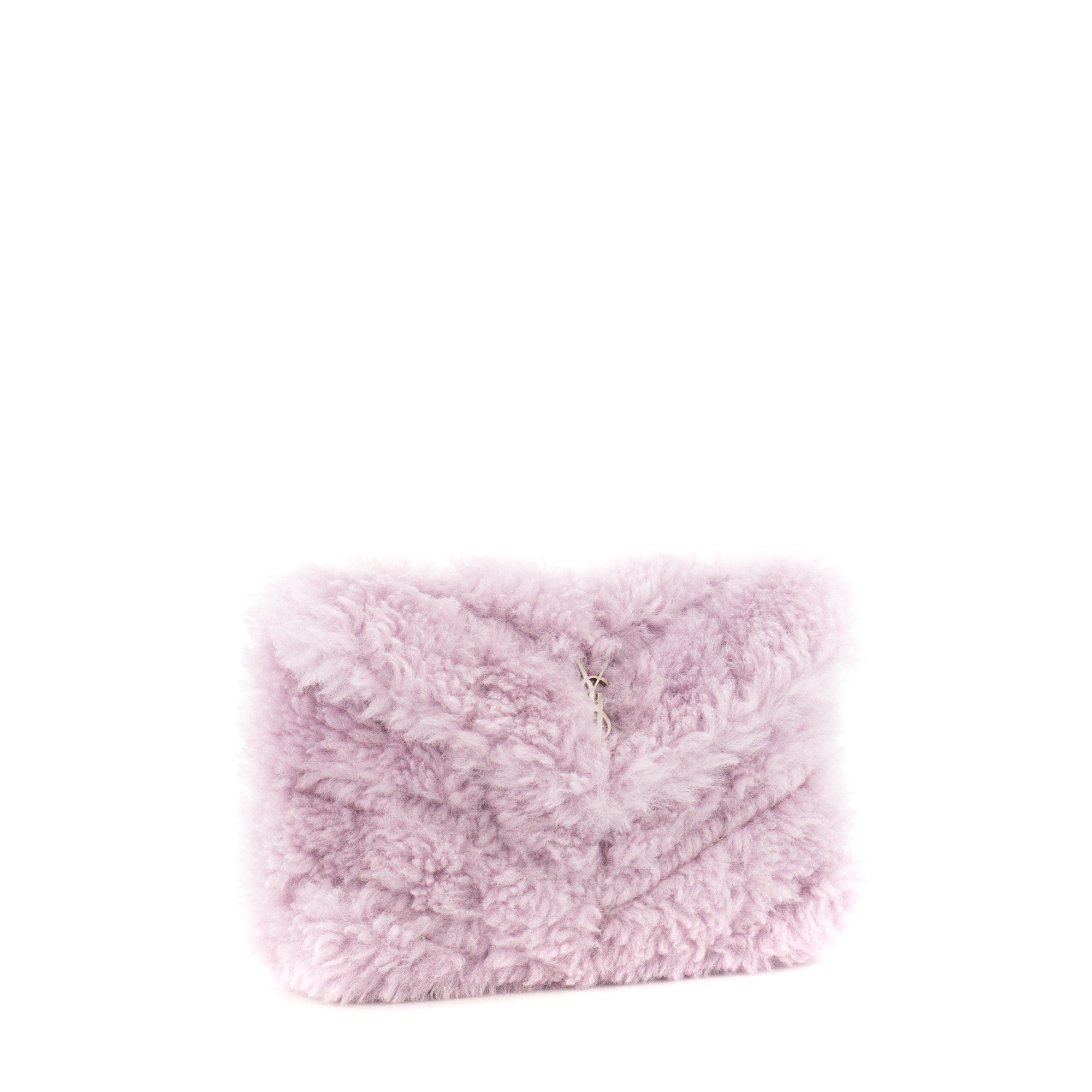 SAINT LAURENT - Pochette Loulou Puffer Saint Laurent en shearling violet