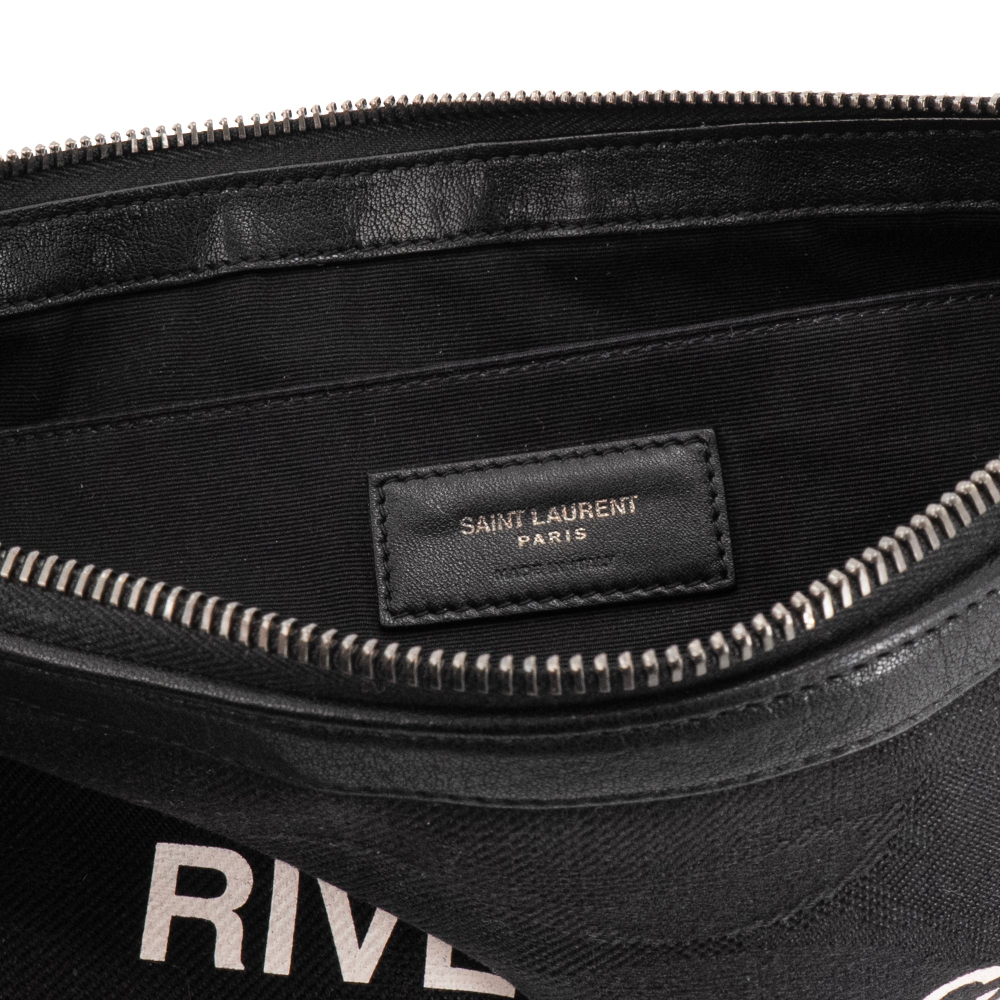SAINT LAURENT - Pochette Rive Gauche Saint Laurent en toile noire
