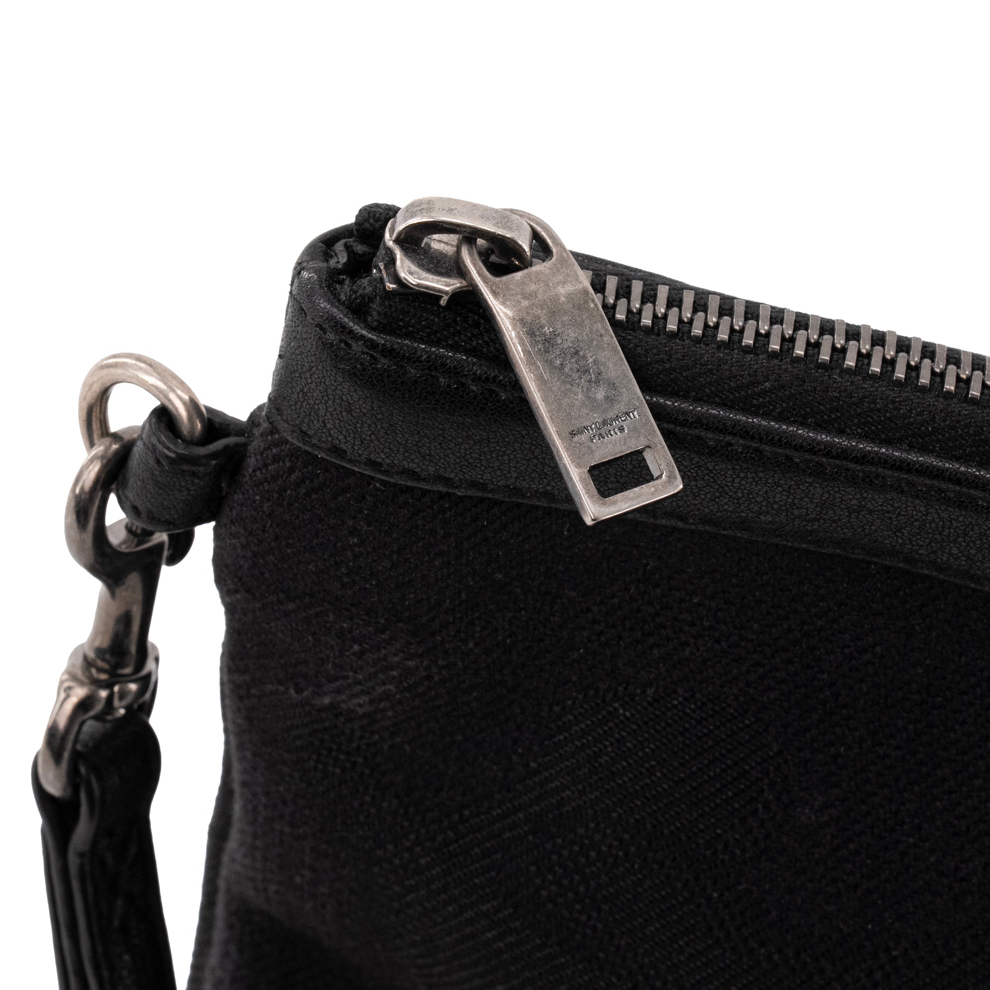 SAINT LAURENT - Pochette Rive Gauche Saint Laurent en toile noire