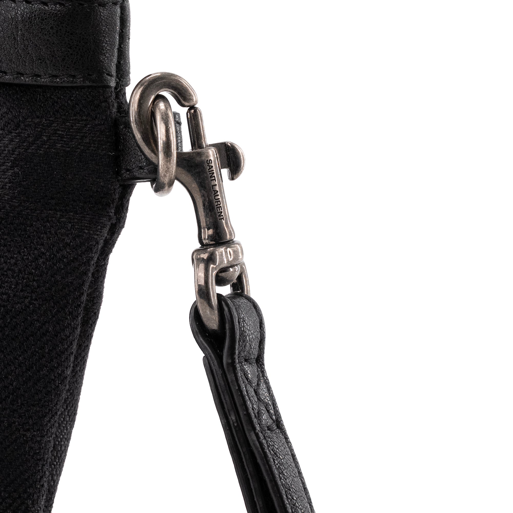 SAINT LAURENT - Pochette Rive Gauche Saint Laurent en toile noire