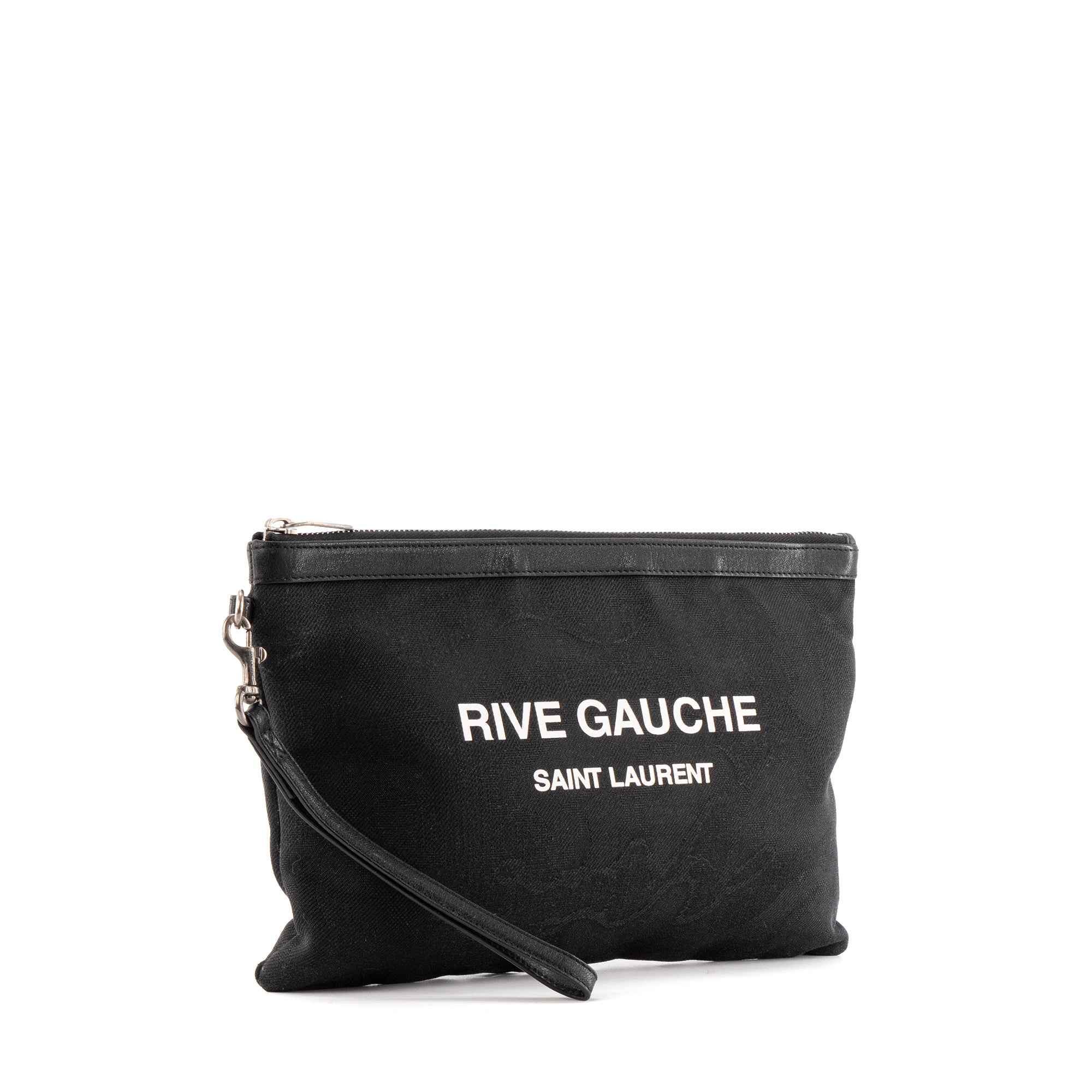 SAINT LAURENT - Pochette Rive Gauche Saint Laurent en toile noire