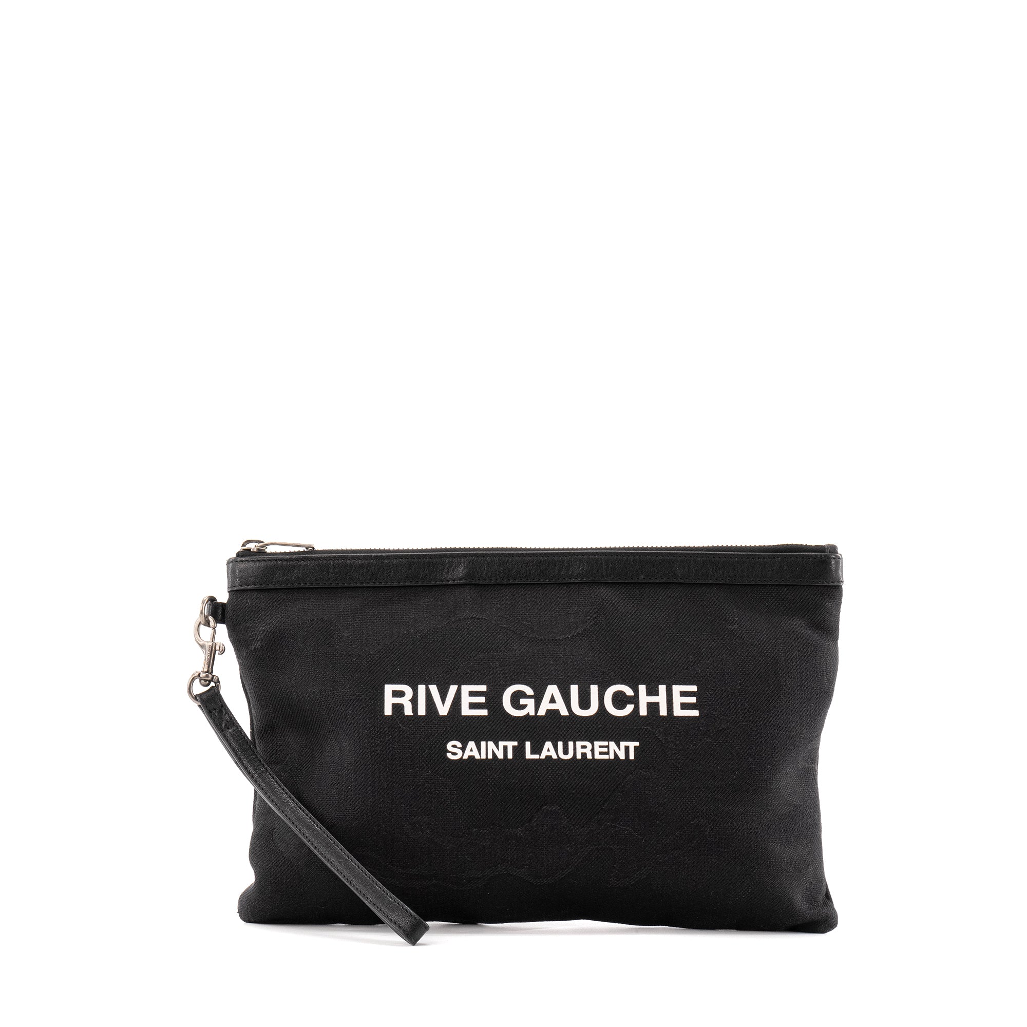 SAINT LAURENT - Pochette Rive Gauche Saint Laurent en toile noire