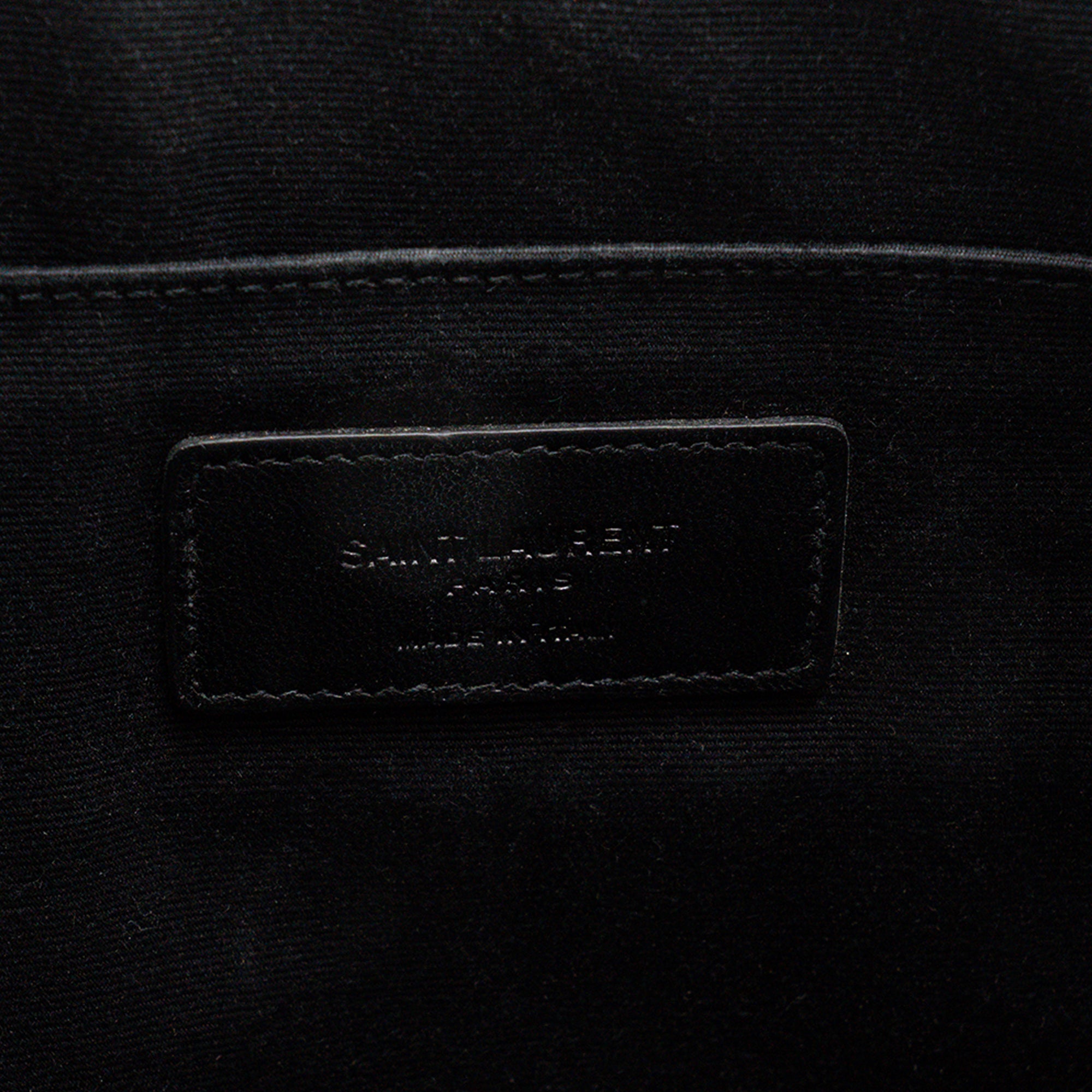 SAINT LAURENT - Pochette Saint Laurent en cuir embossé crocodile noir