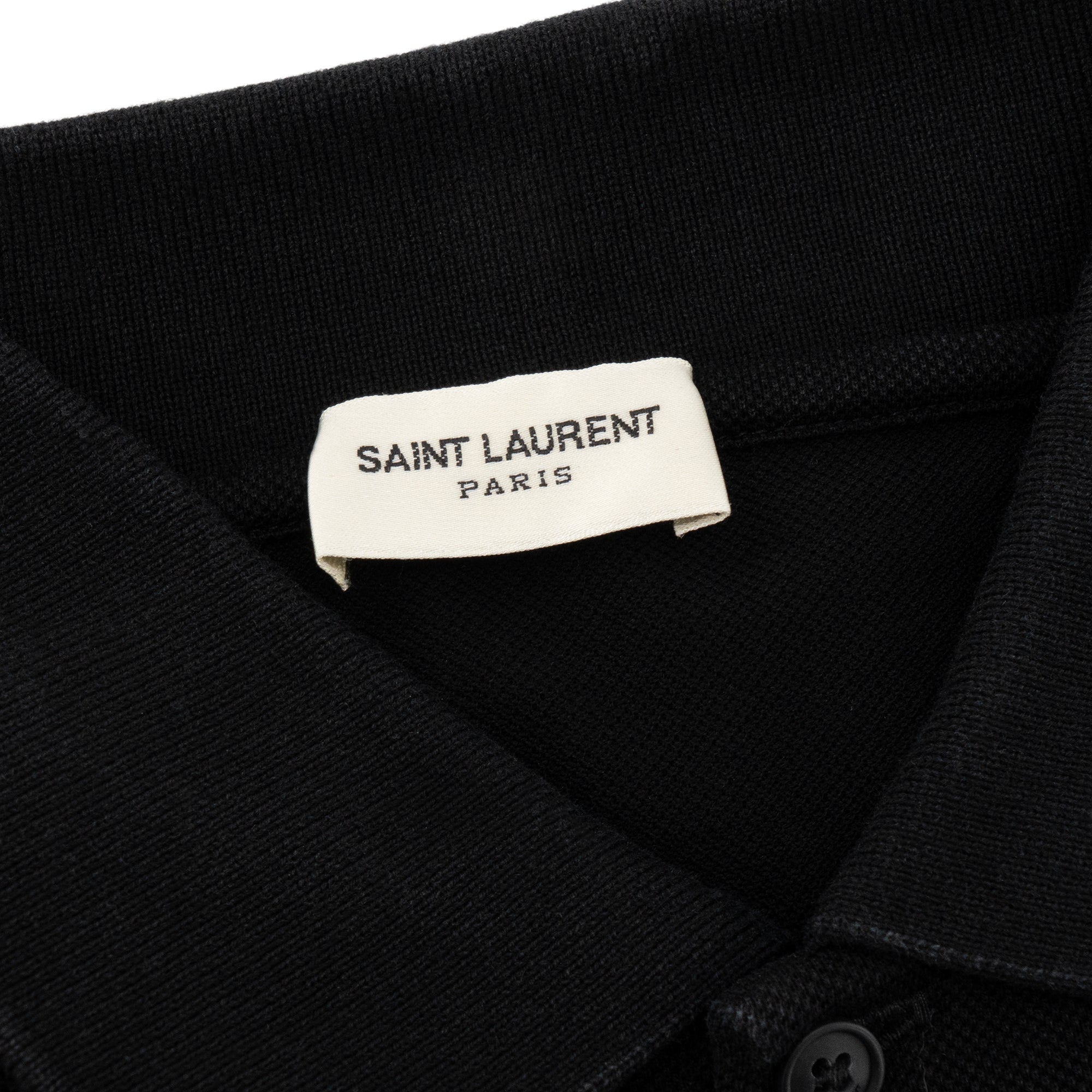 SAINT LAURENT - Polo Cassandre en Piqué Saint Laurent en coton noir (S)