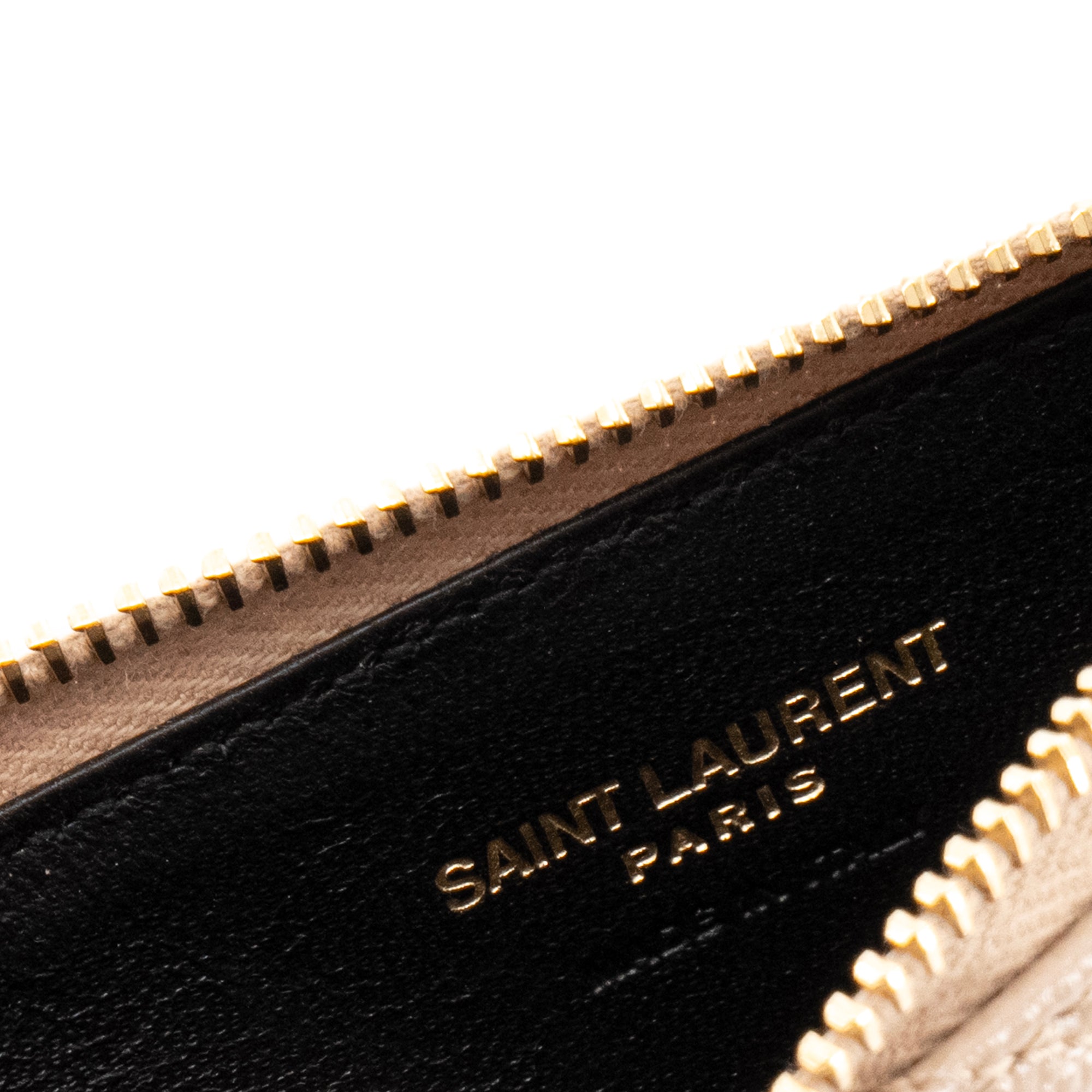 SAINT LAURENT - Porte-cartes Cassandre Fragments Saint Laurent en cuir grainé beige