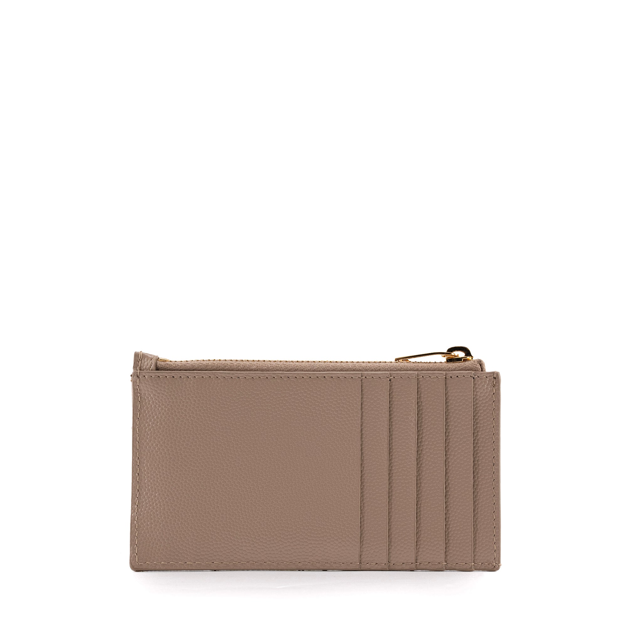 SAINT LAURENT - Porte-cartes Cassandre Fragments Saint Laurent en cuir grainé beige