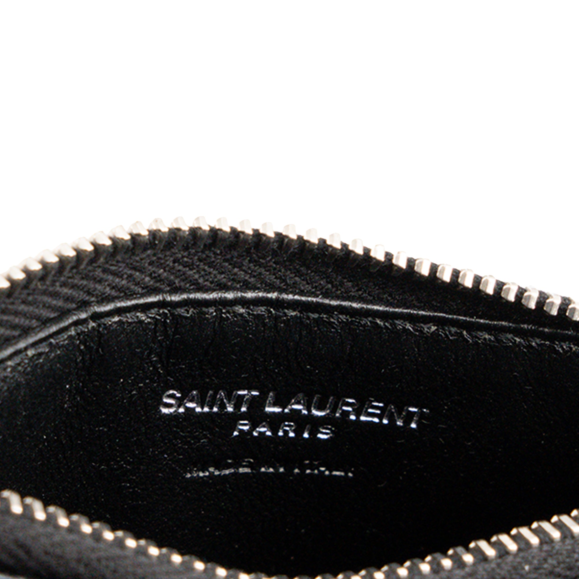 SAINT LAURENT - Porte cartes Cassandre Fragments Saint Laurent en cuir grainé noir