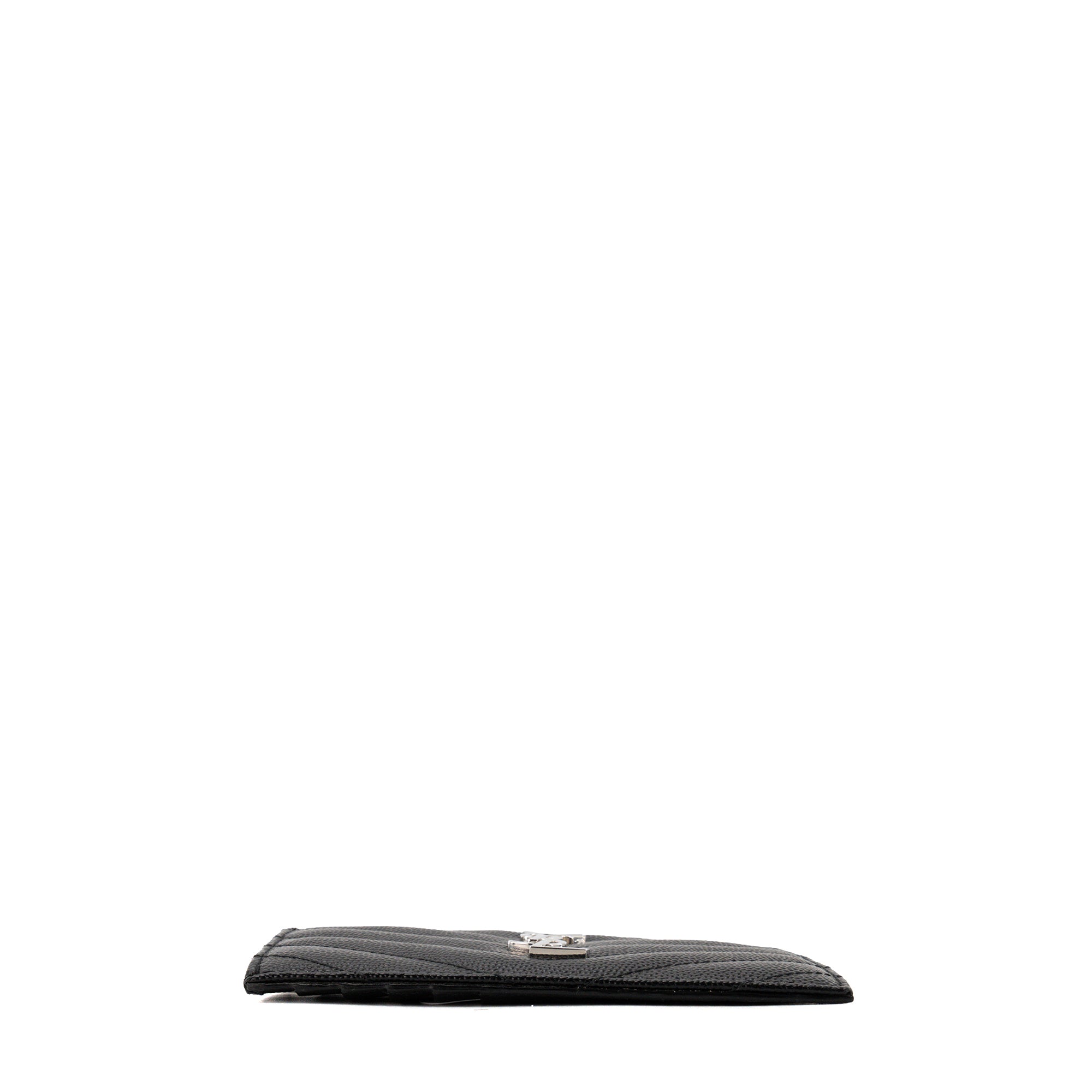 SAINT LAURENT - Porte cartes Cassandre Fragments Saint Laurent en cuir grainé noir
