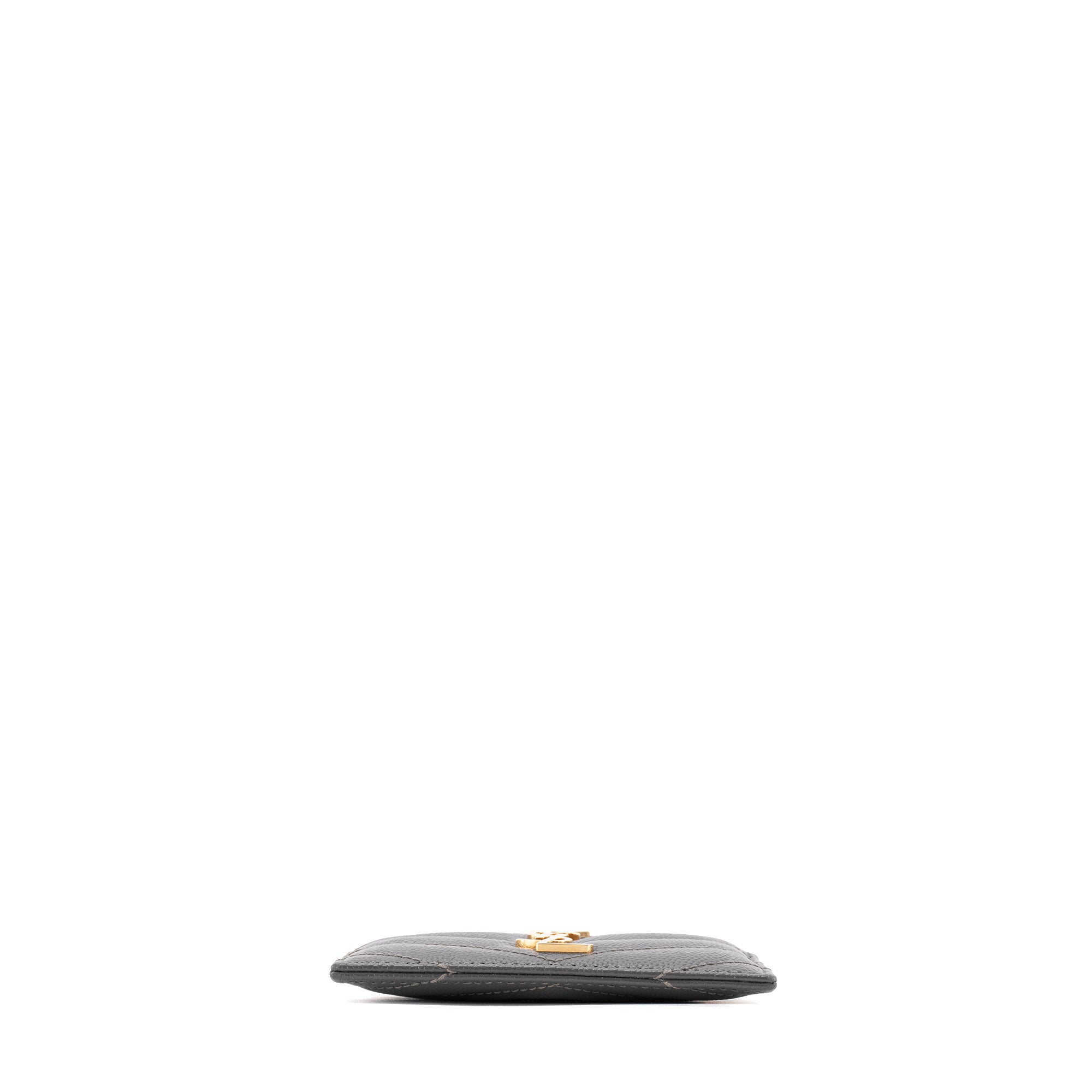 SAINT LAURENT - Porte-cartes Cassandre Saint Laurent en cuir grainé gris