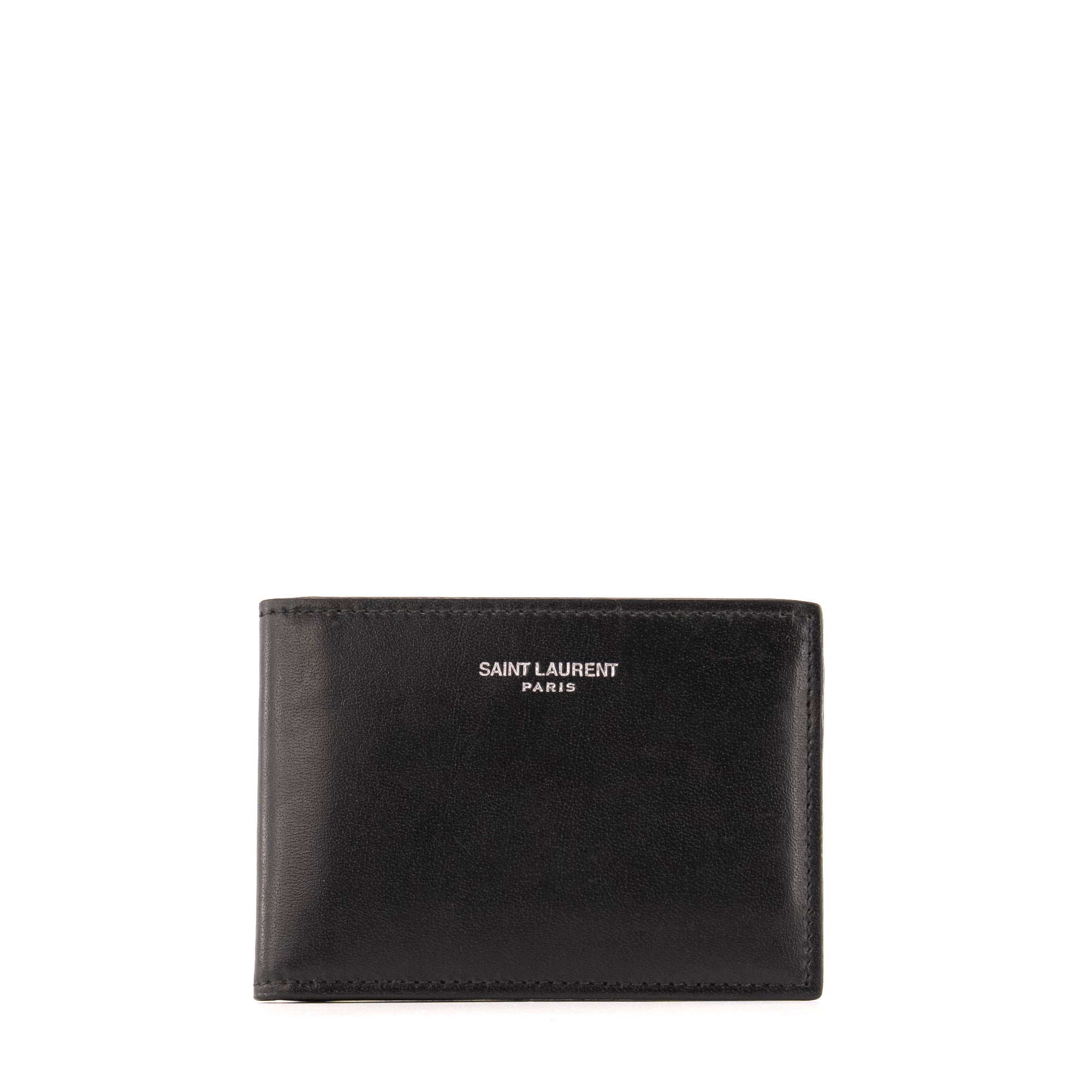 SAINT LAURENT - Porte-Cartes East/West Saint Laurent en cuir noir
