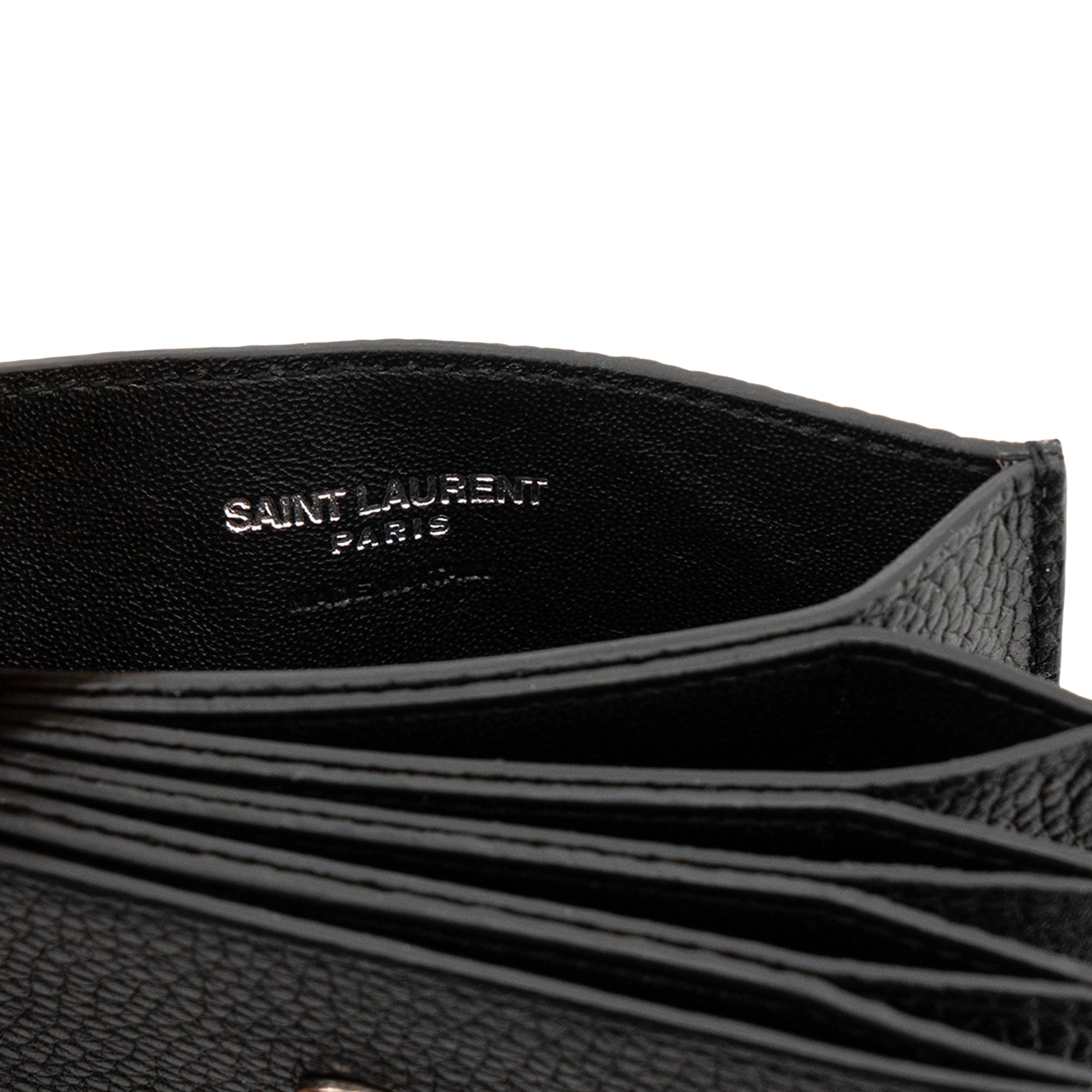 SAINT LAURENT - Porte-cartes Milo Saint Laurent en cuir grainé noir