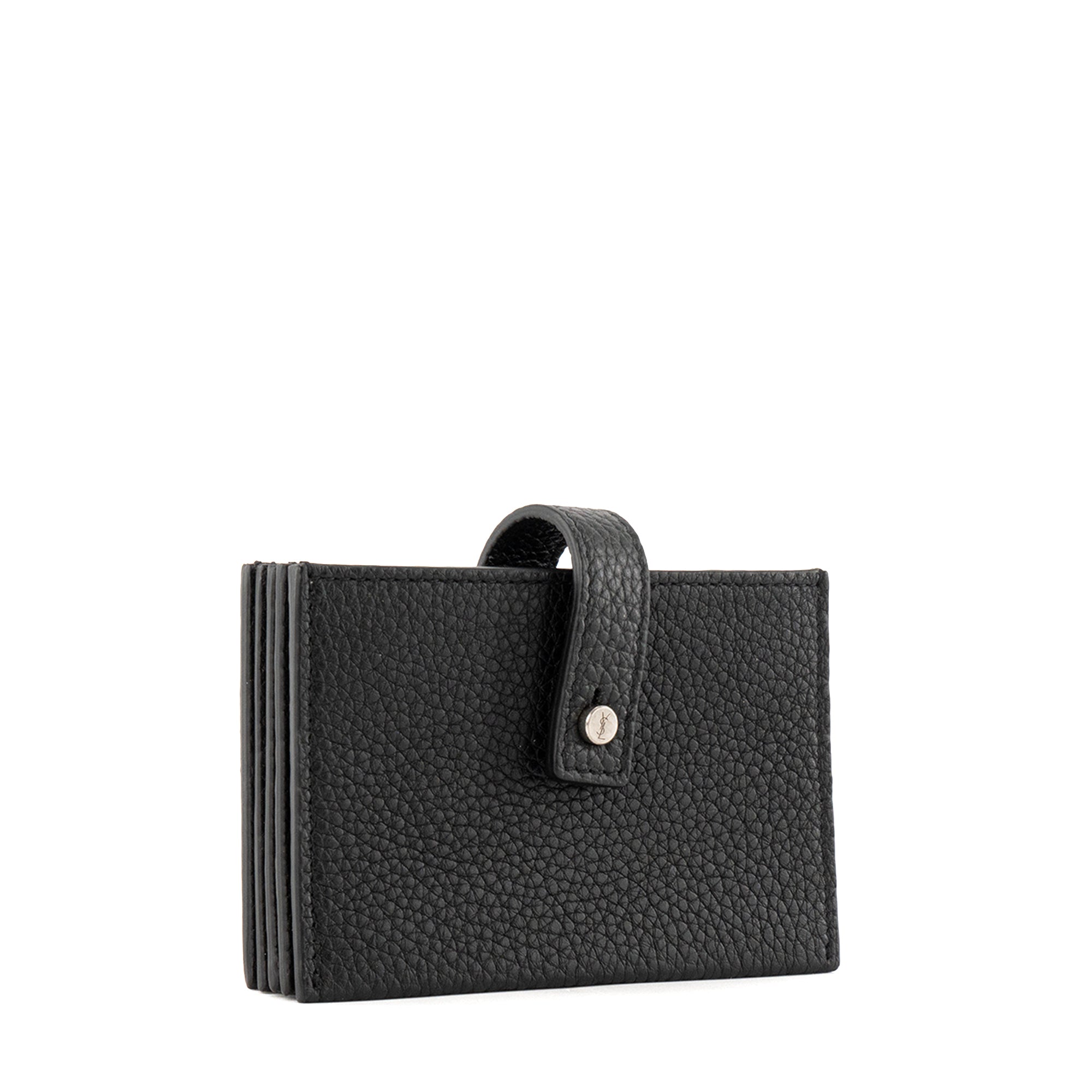 SAINT LAURENT - Porte-cartes Milo Saint Laurent en cuir grainé noir