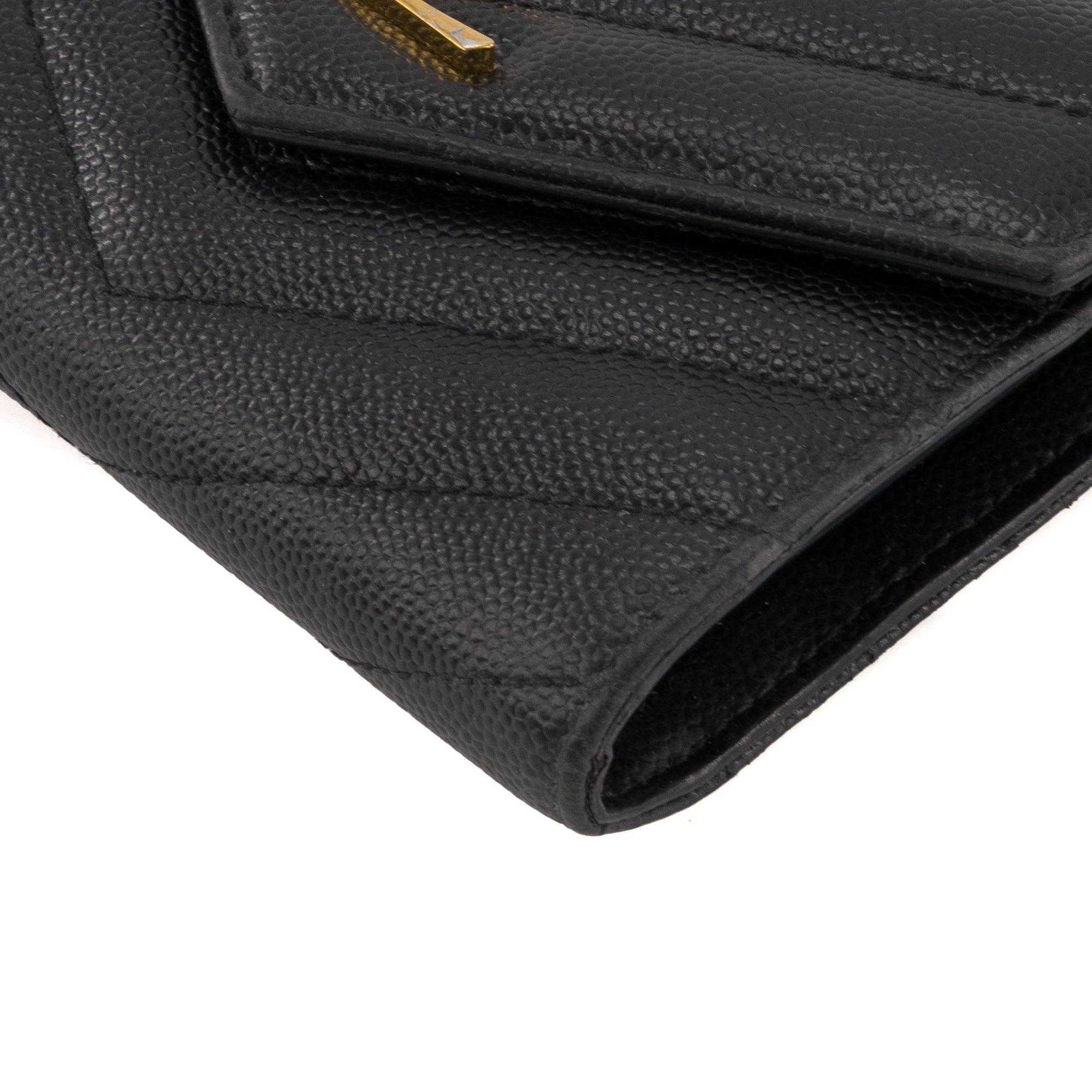 SAINT LAURENT - Porte-monnaie Cassandre Saint Laurent en cuir grainé noir