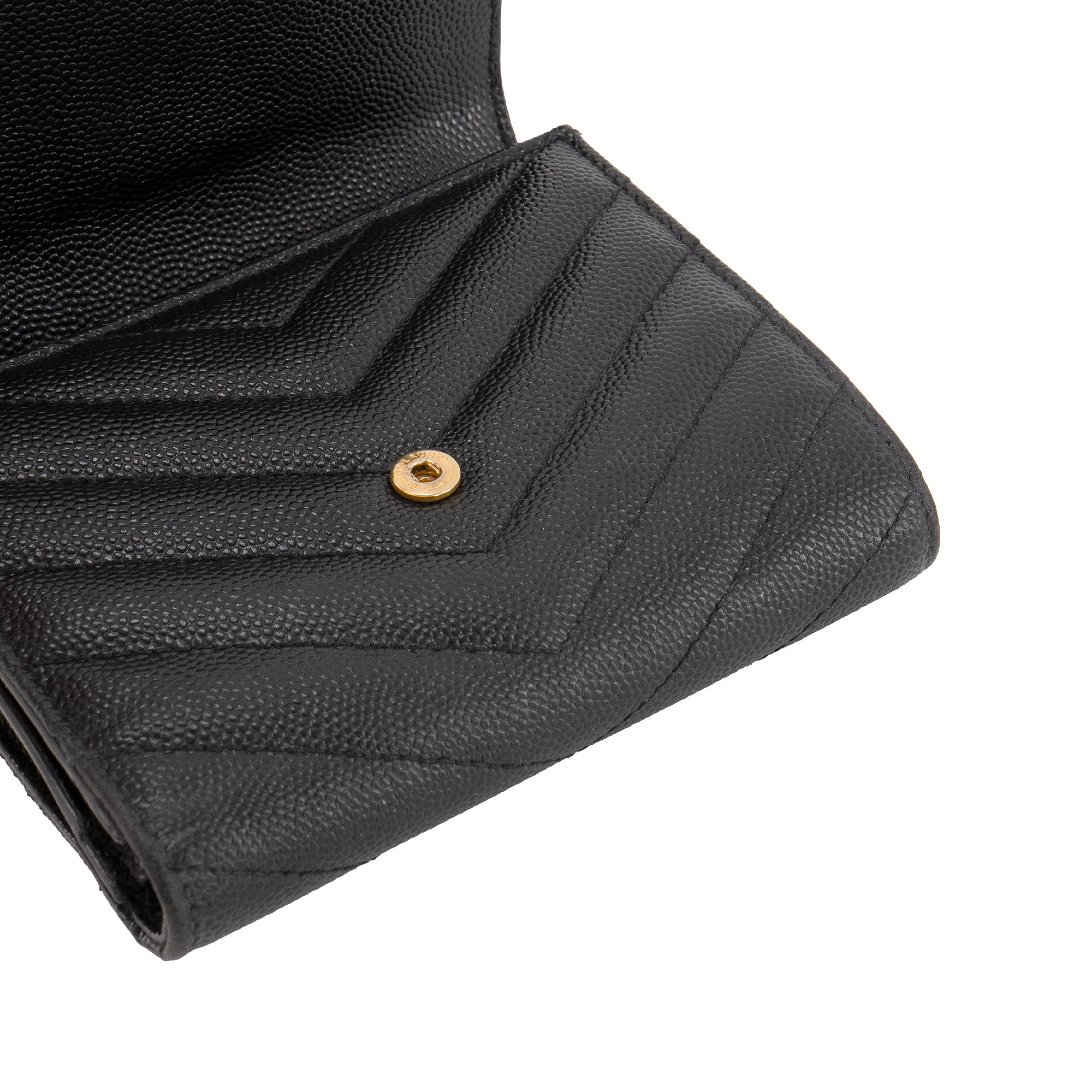 SAINT LAURENT - Porte-monnaie Cassandre Saint Laurent en cuir grainé noir