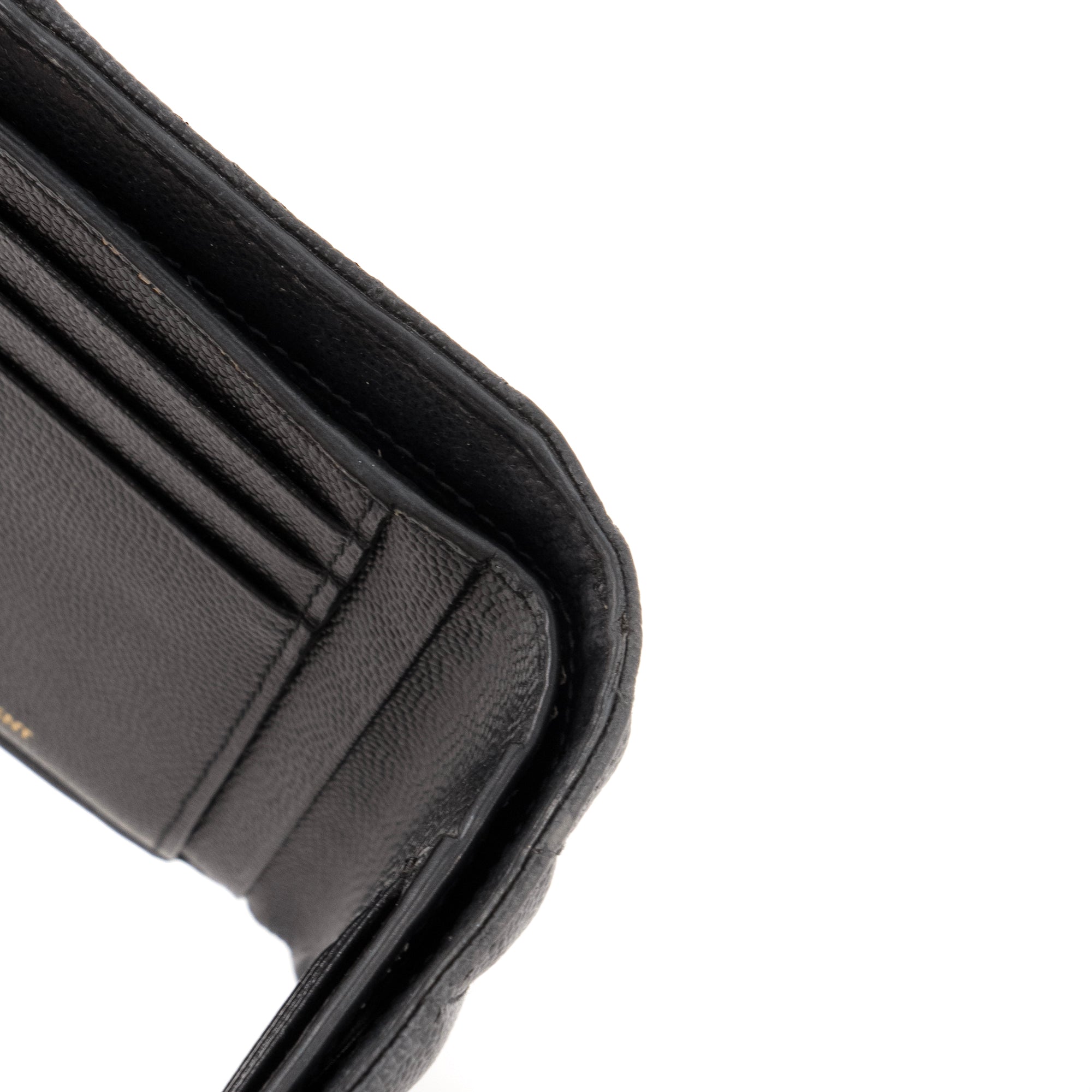 SAINT LAURENT - Porte-monnaie Cassandre Saint Laurent en cuir grainé noir