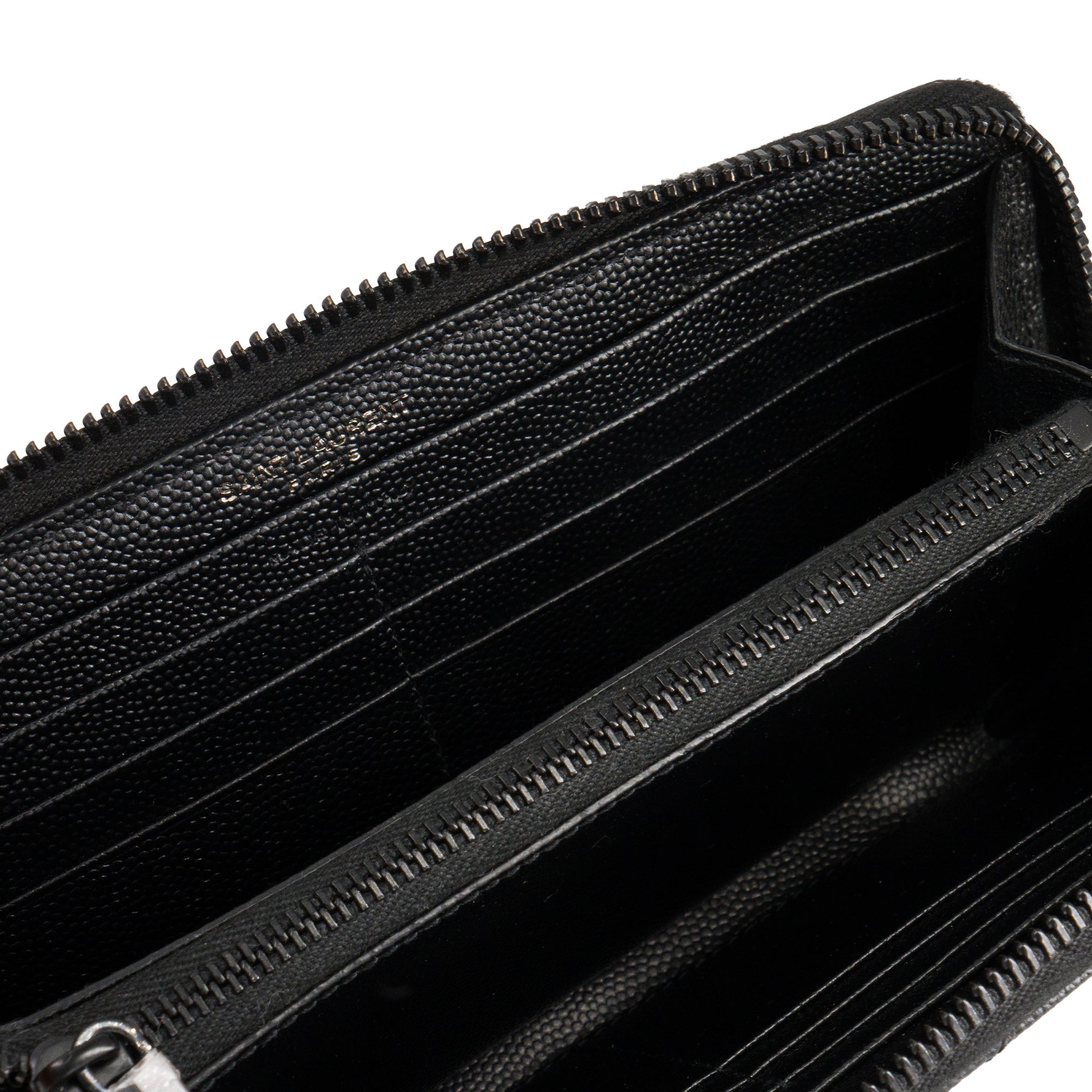 SAINT LAURENT - Portefeuille Cassandre GM Saint Laurent en cuir grainé so black