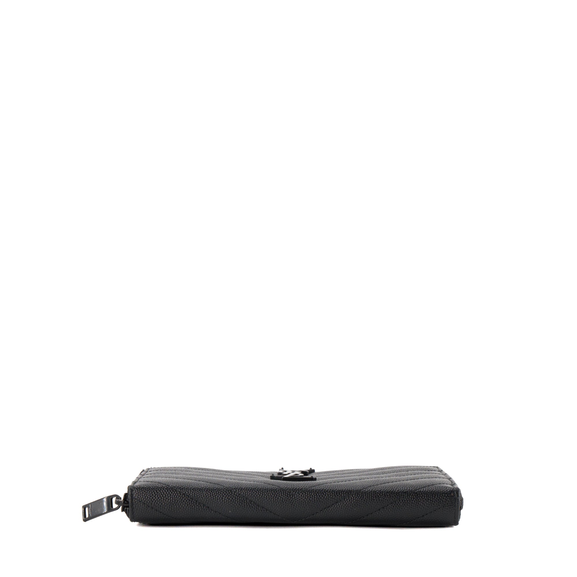 SAINT LAURENT - Portefeuille Cassandre GM Saint Laurent en cuir grainé so black