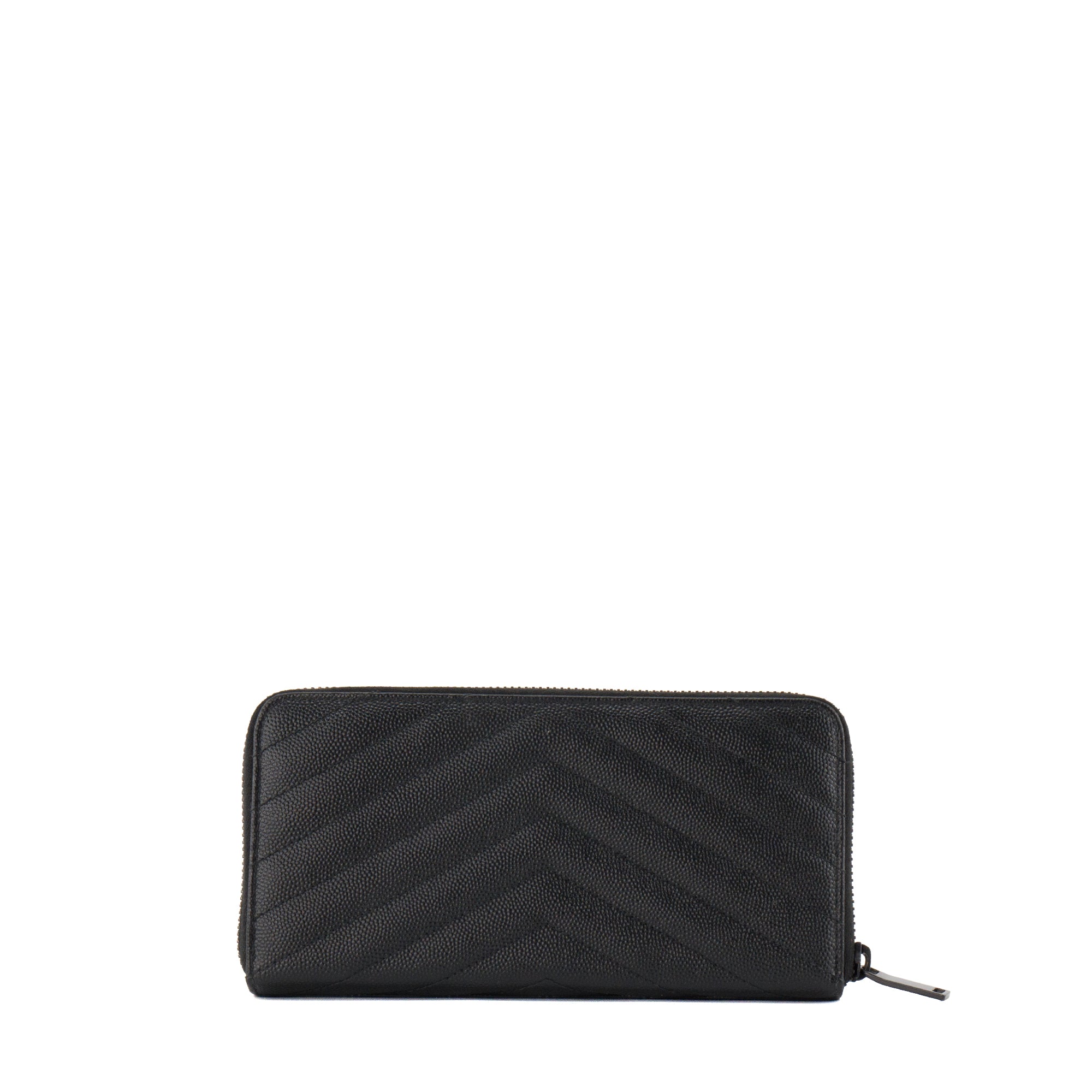 SAINT LAURENT - Portefeuille Cassandre GM Saint Laurent en cuir grainé so black
