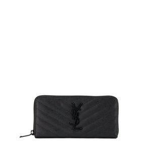 SAINT LAURENT - Portefeuille Cassandre GM Saint Laurent en cuir grainé so black