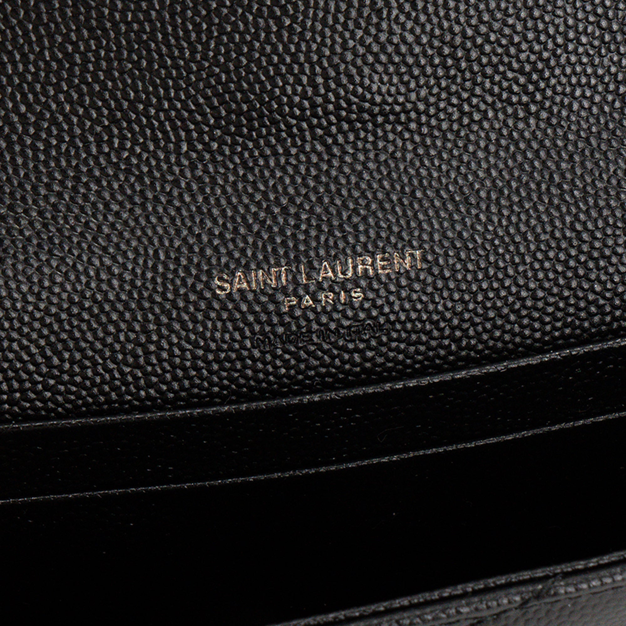 SAINT LAURENT - Portefeuille Cassandre Saint Laurent en cuir grainé full black