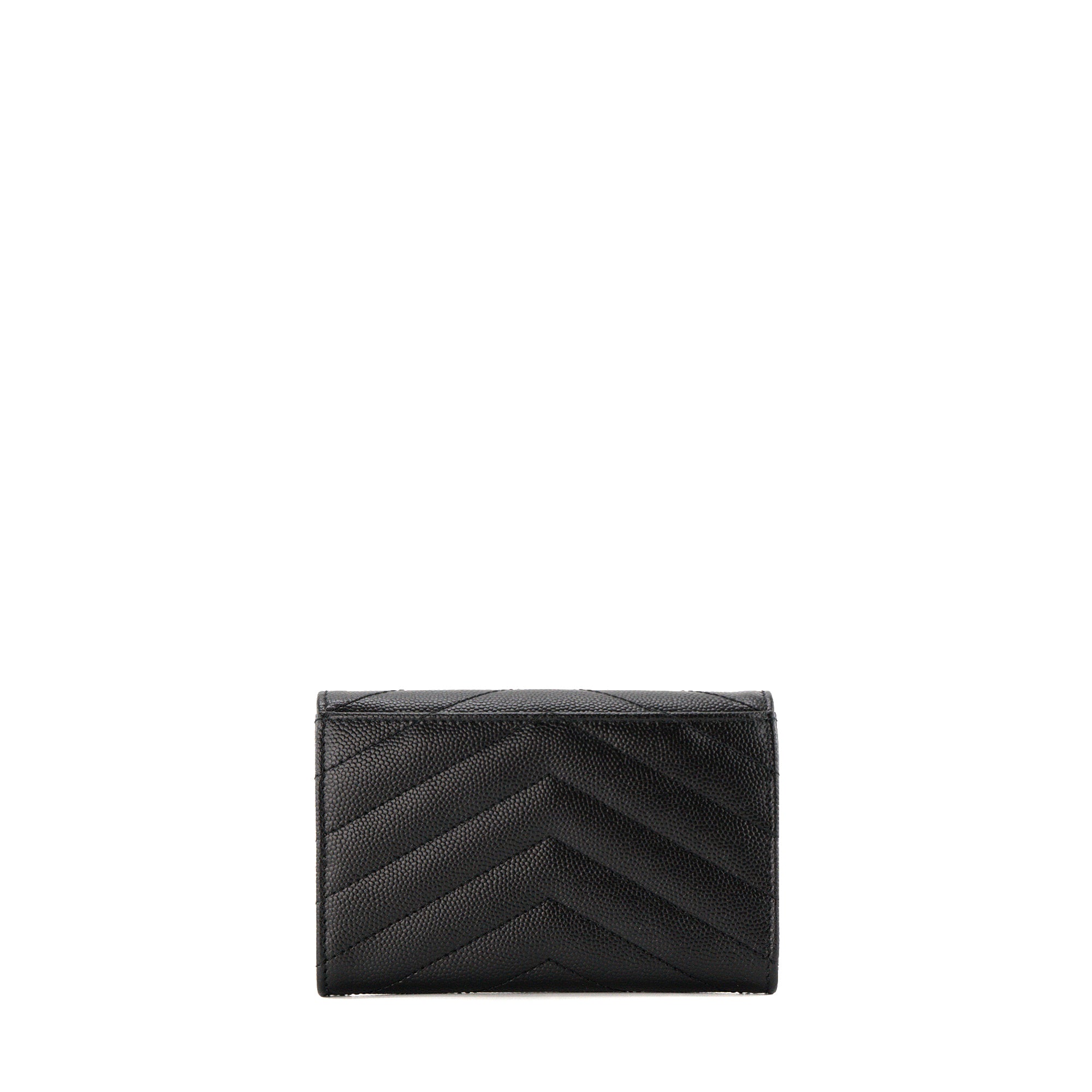 SAINT LAURENT - Portefeuille Cassandre Saint Laurent en cuir grainé full black