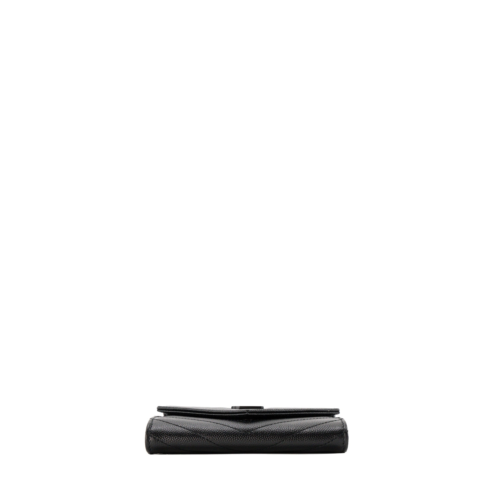 SAINT LAURENT - Portefeuille Cassandre Saint Laurent en cuir grainé full black
