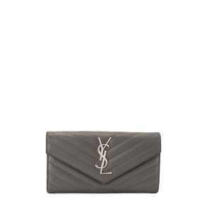 SAINT LAURENT - Gray Cassandre Wallet