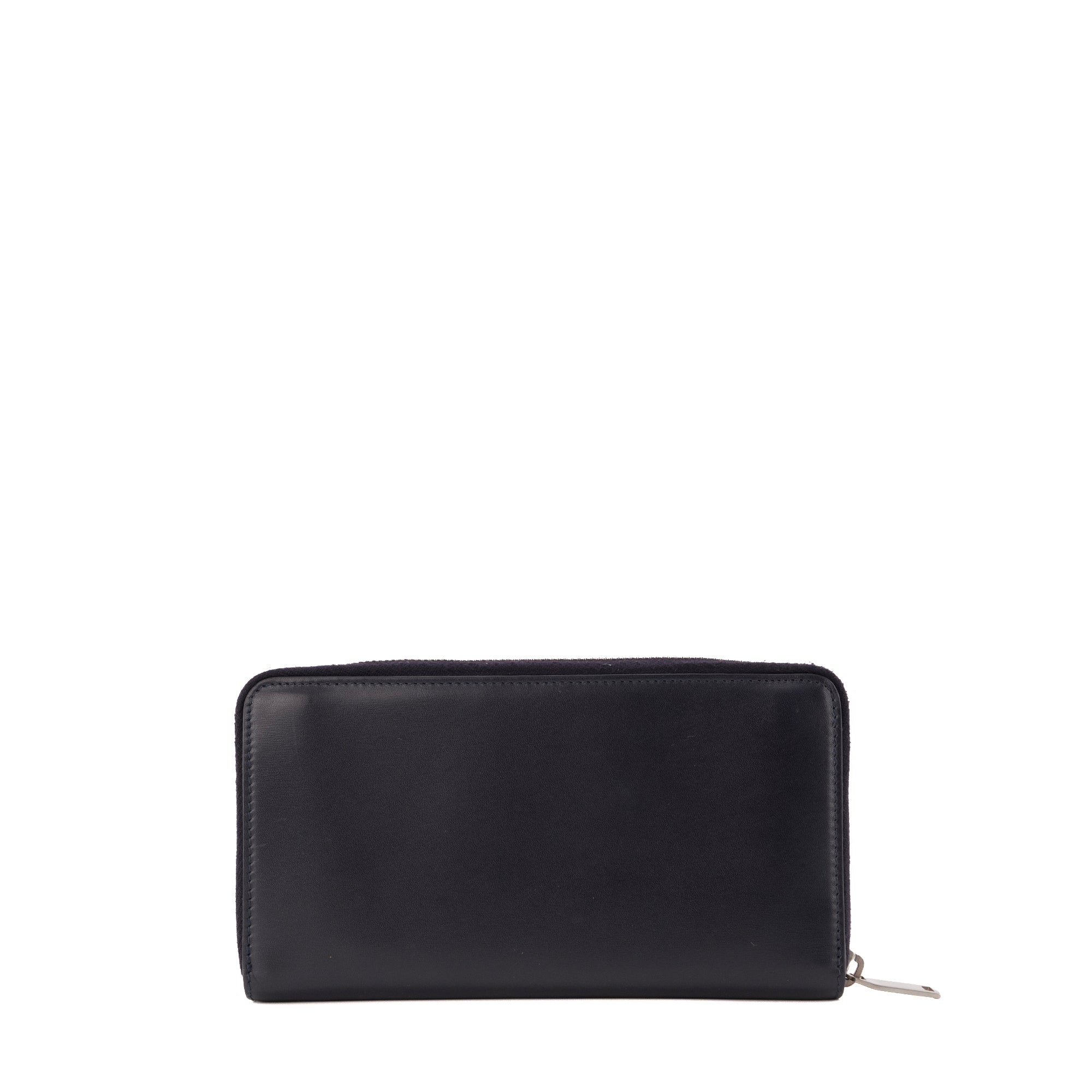 SAINT LAURENT - Portefeuille Cassandre Saint Laurent en cuir lisse bleu marine