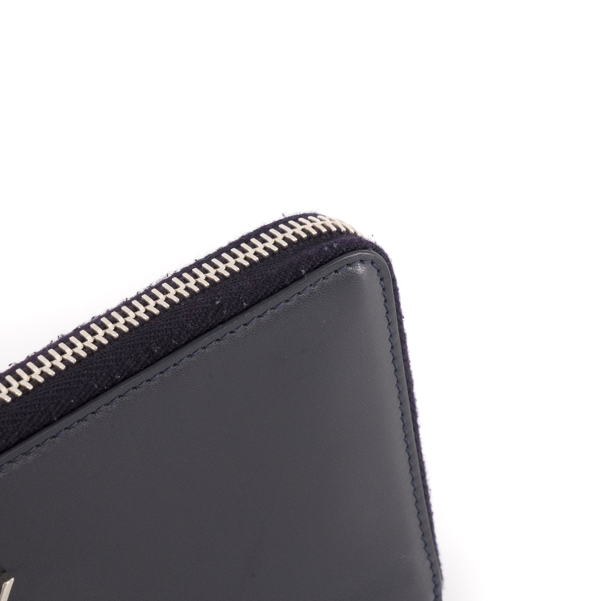 SAINT LAURENT - Portefeuille Cassandre Saint Laurent en cuir lisse bleu marine