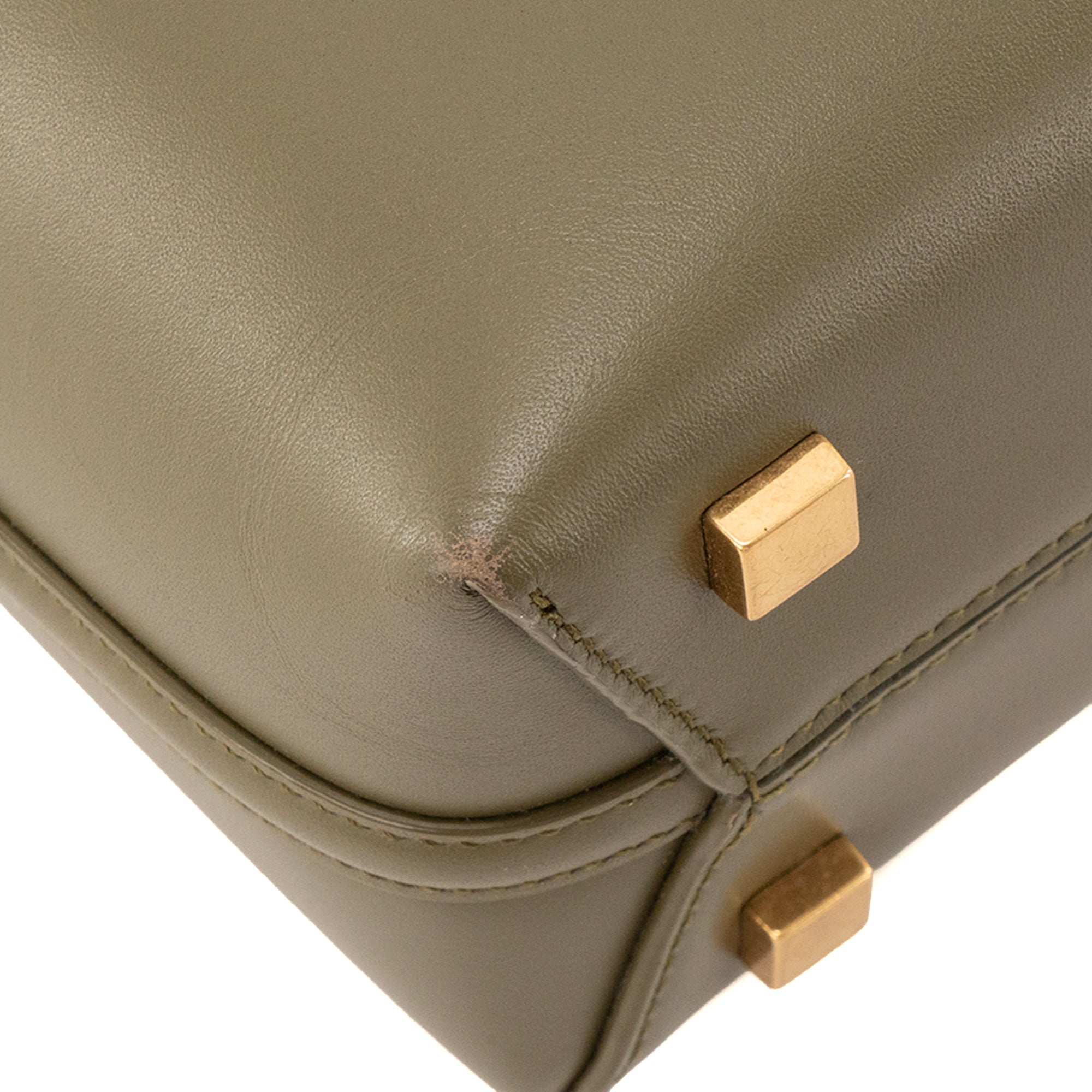 SAINT LAURENT - Sac à bandoulière 37 mini Saint Laurent en cuir vert kaki