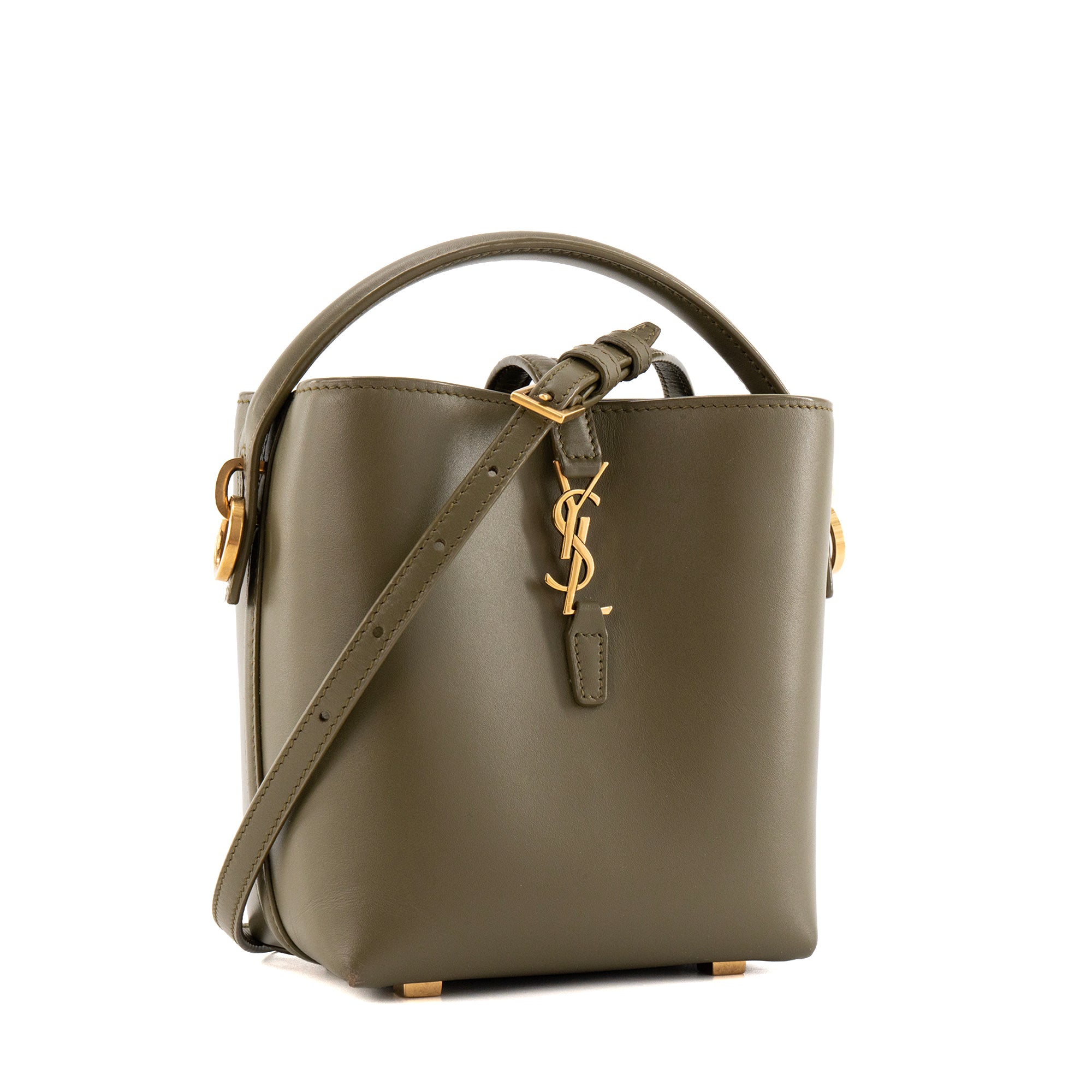SAINT LAURENT - Sac à bandoulière 37 mini Saint Laurent en cuir vert kaki