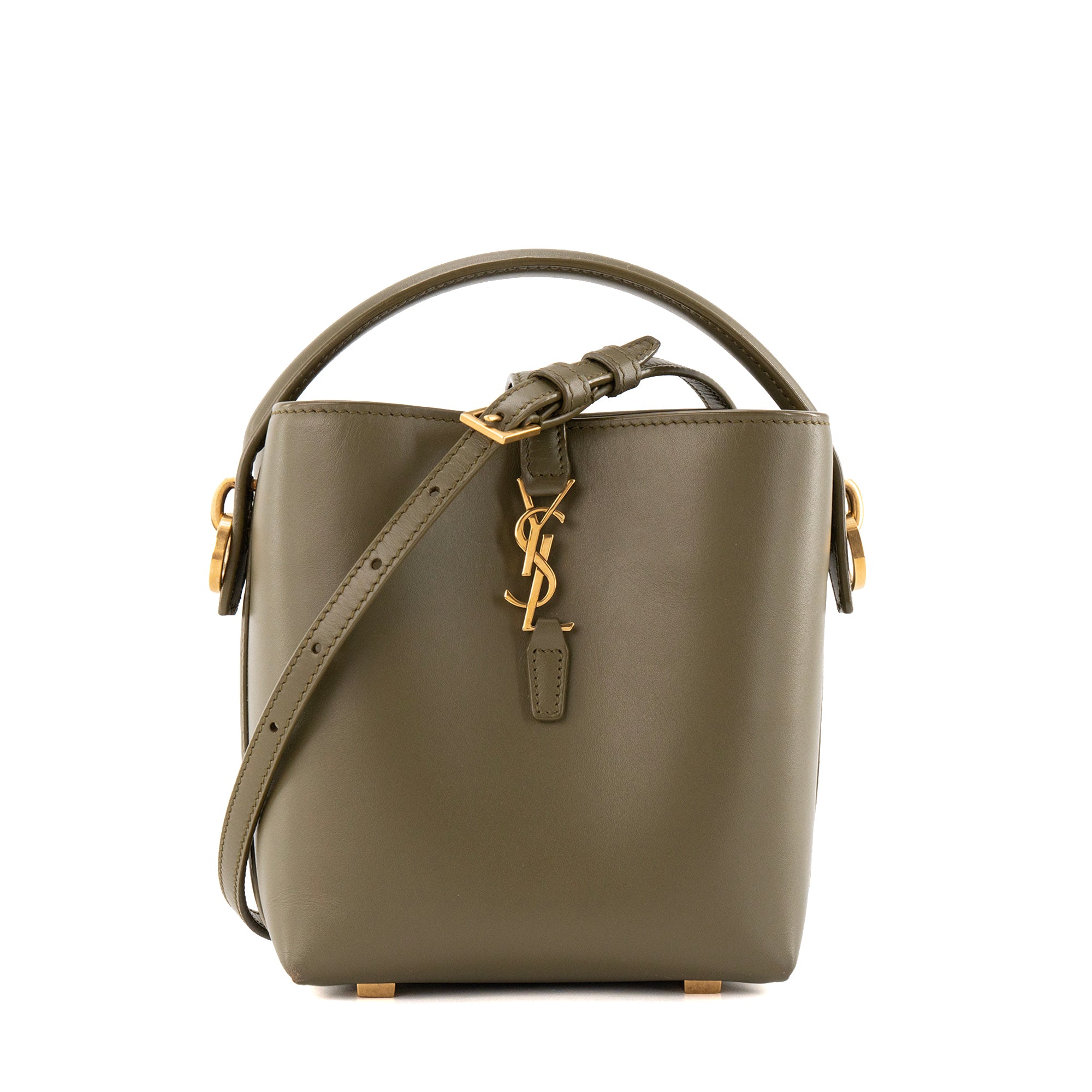 SAINT LAURENT - Sac à bandoulière 37 mini Saint Laurent en cuir vert kaki