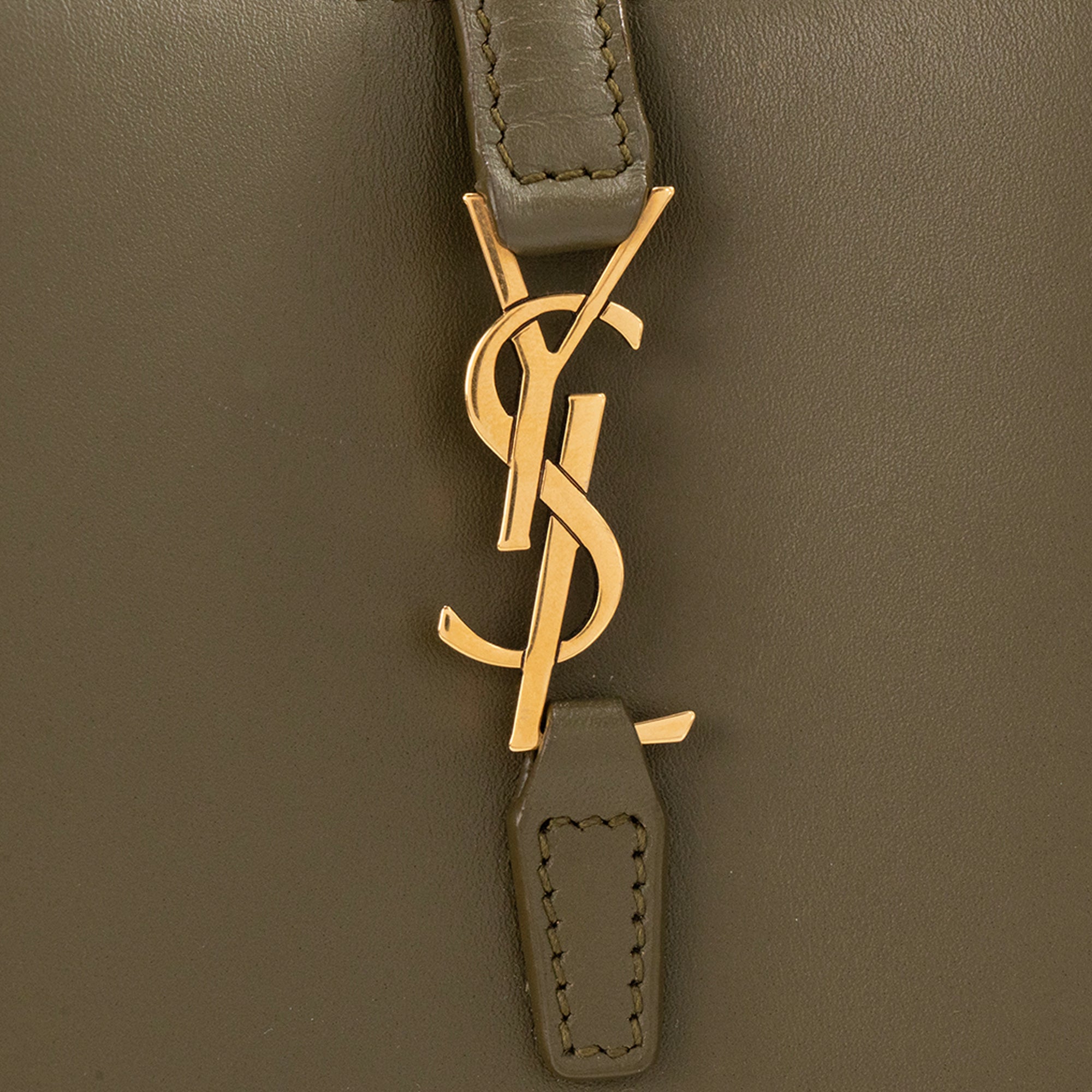 SAINT LAURENT - Sac à bandoulière 37 mini Saint Laurent en cuir vert kaki