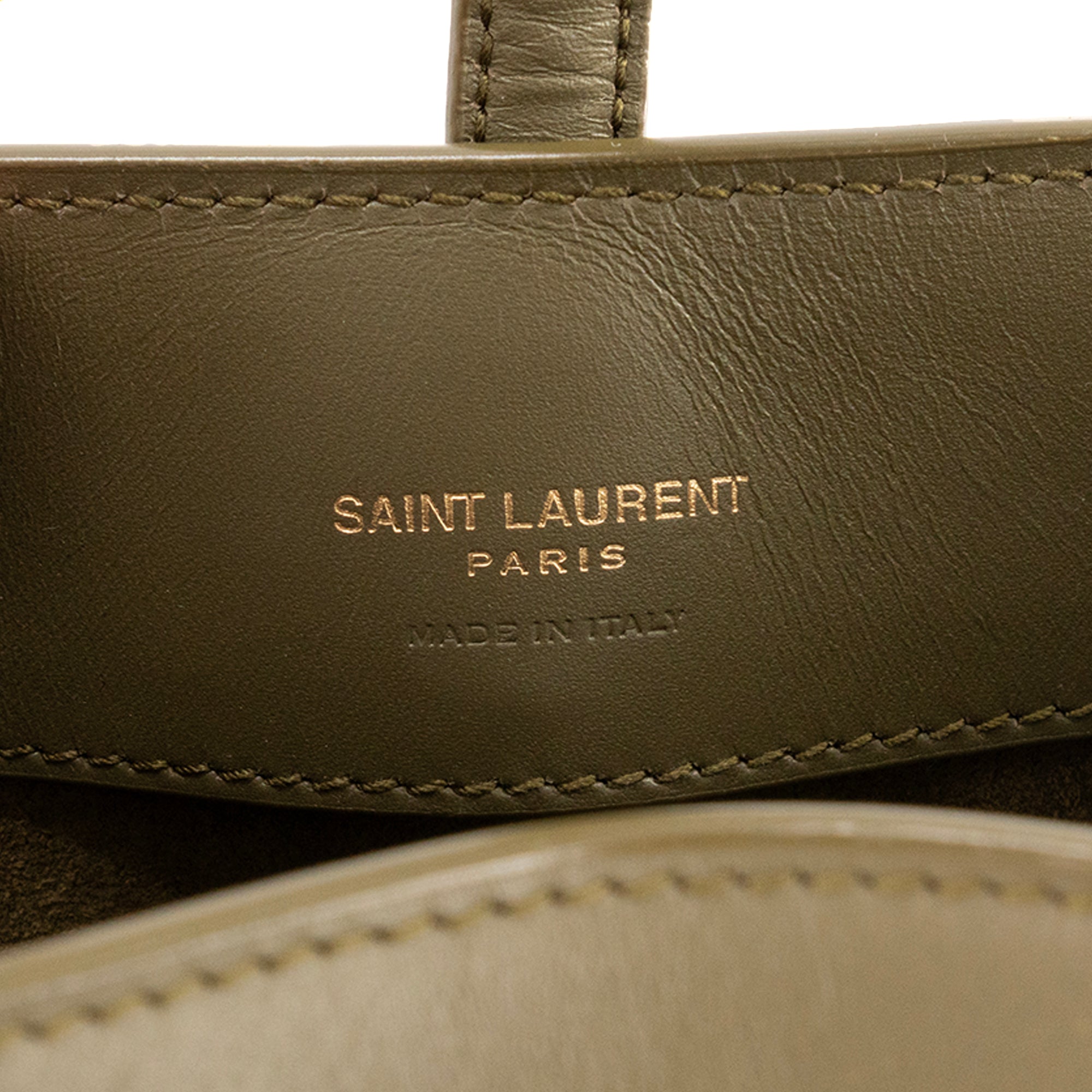 SAINT LAURENT - Sac à bandoulière 37 mini Saint Laurent en cuir vert kaki
