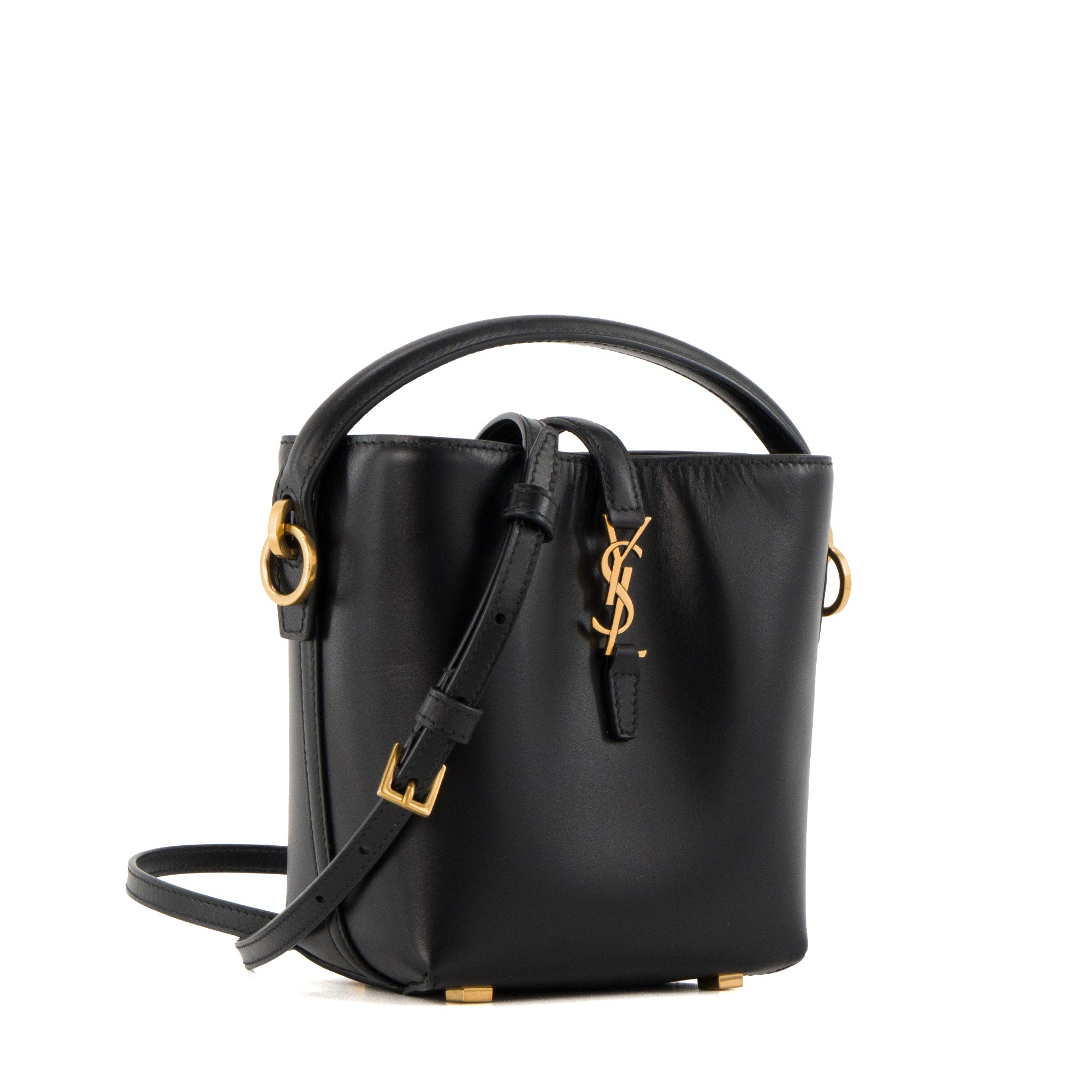 SAINT LAURENT - Sac à bandoulière 37 mini Saint Laurent en cuir lisse noir