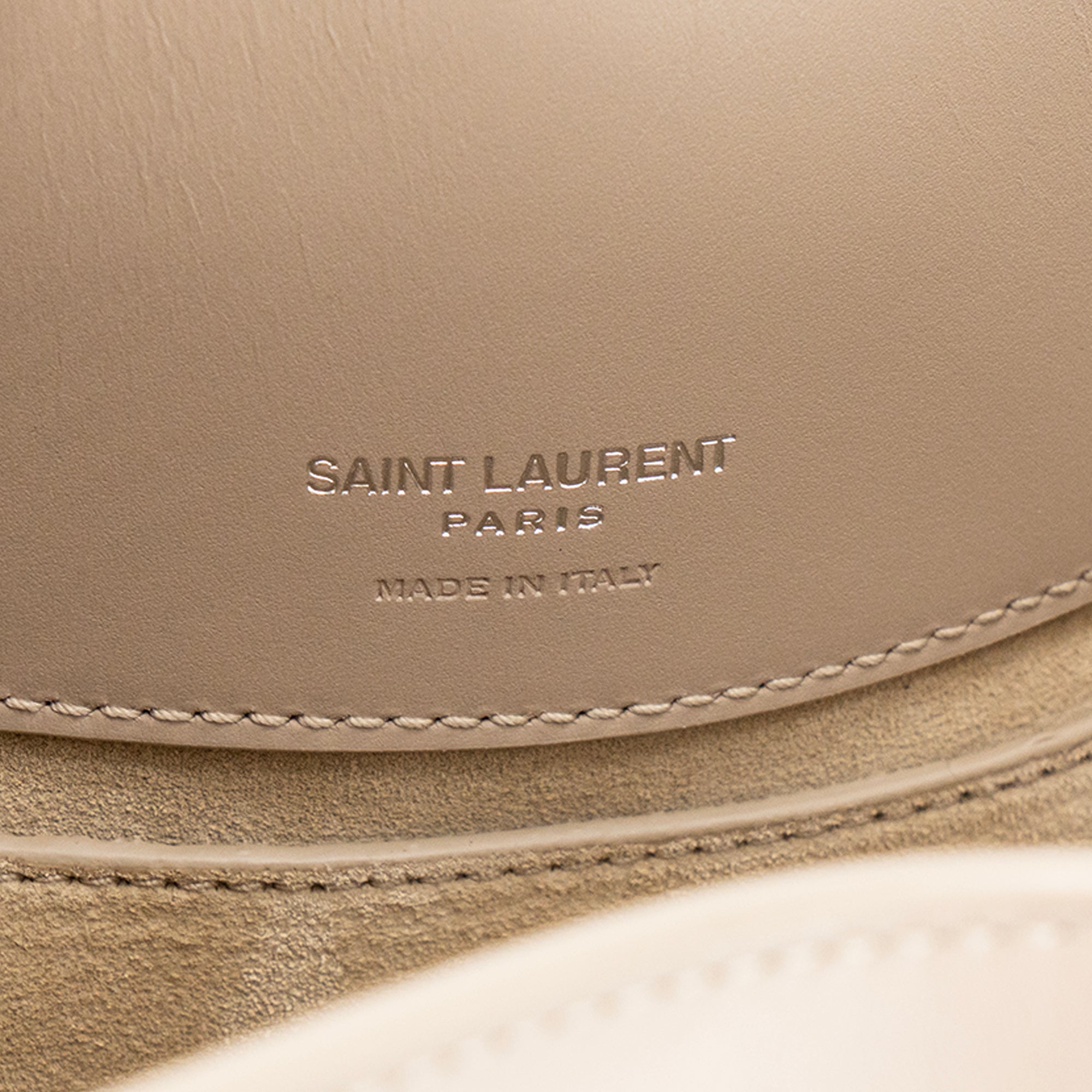 SAINT LAURENT - Sac à bandoulière 37 Small Saint Laurent en cuir lisse taupe