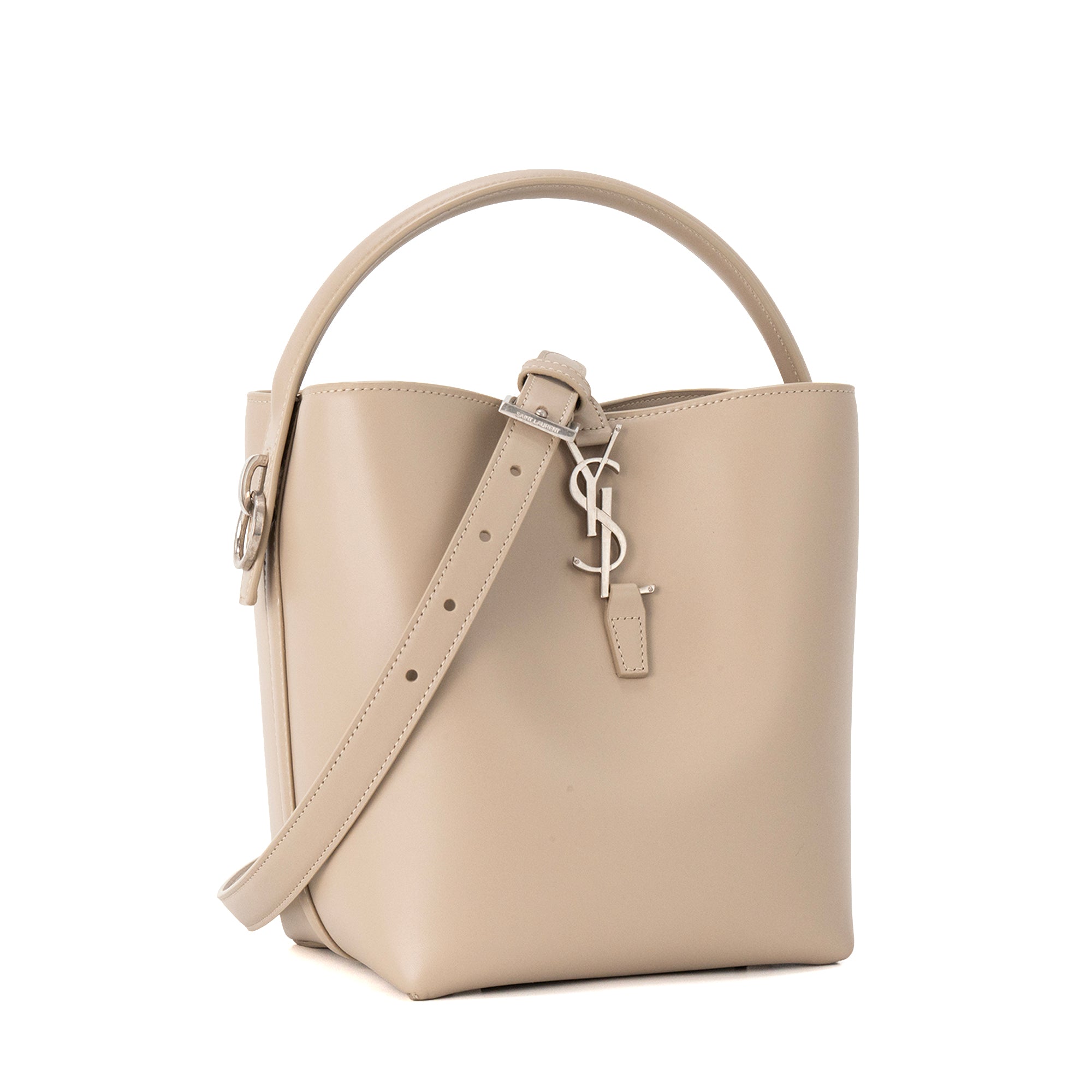 SAINT LAURENT - Sac à bandoulière 37 Small Saint Laurent en cuir lisse taupe