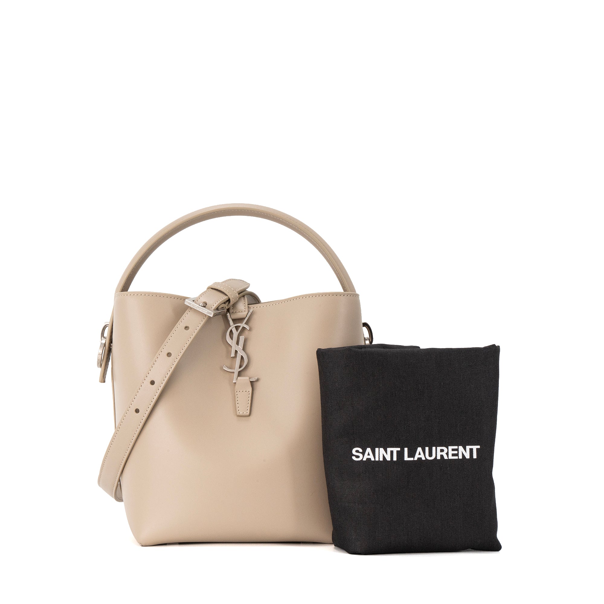 SAINT LAURENT - Sac à bandoulière 37 Small Saint Laurent en cuir lisse taupe